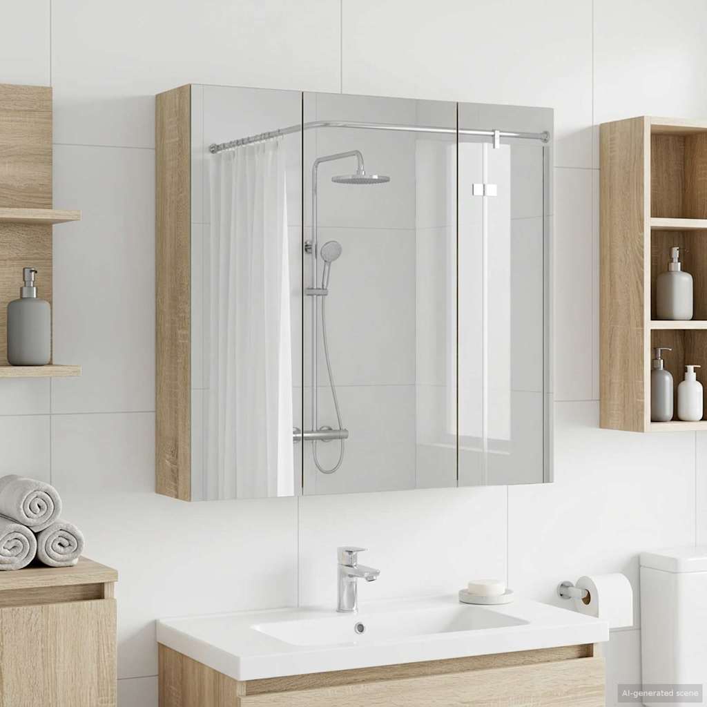 Baderomsspeilskap Sonoma eik 70 x 14,5 x 70 cm Konstruert tre