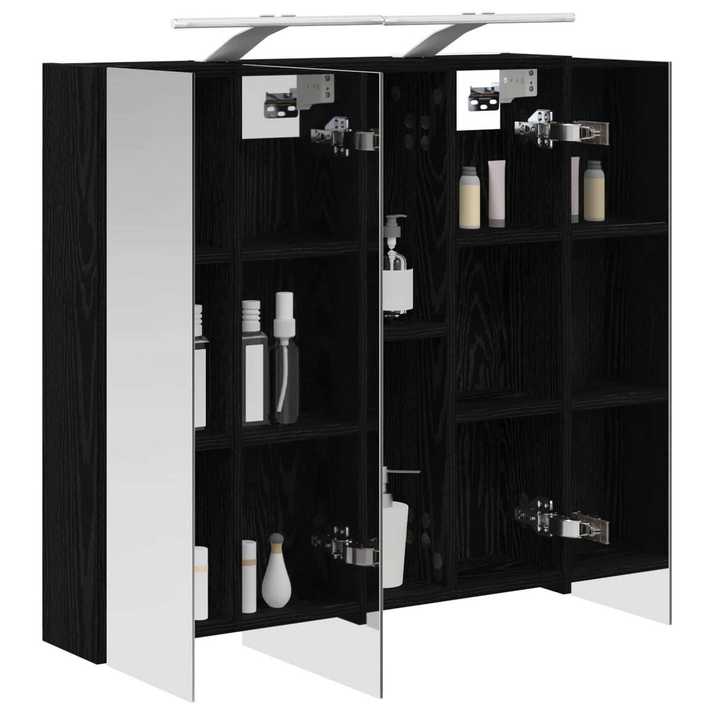 Baderomsspeilskap Svart Eik 70 x 14,5 x 70 cm Konstruert tre