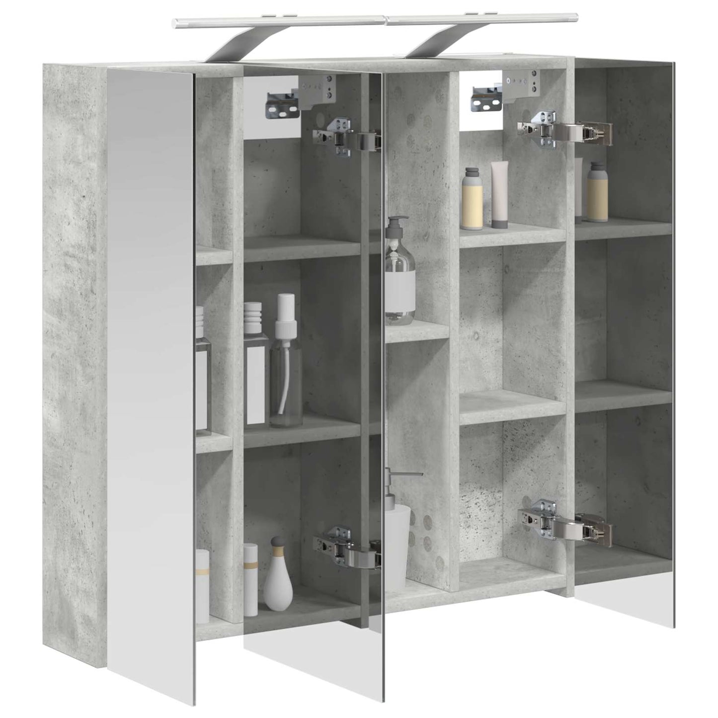 Baderomsspeilskap Betonggrå 70 x 14,5 x 70 cm Konstruert tre