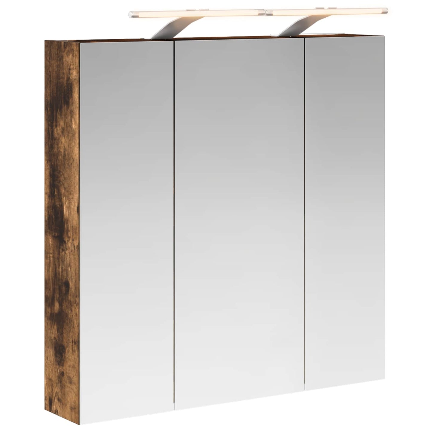 Baderomsspeilskap for Røkt eik 70 x 14,5 x 70 cm