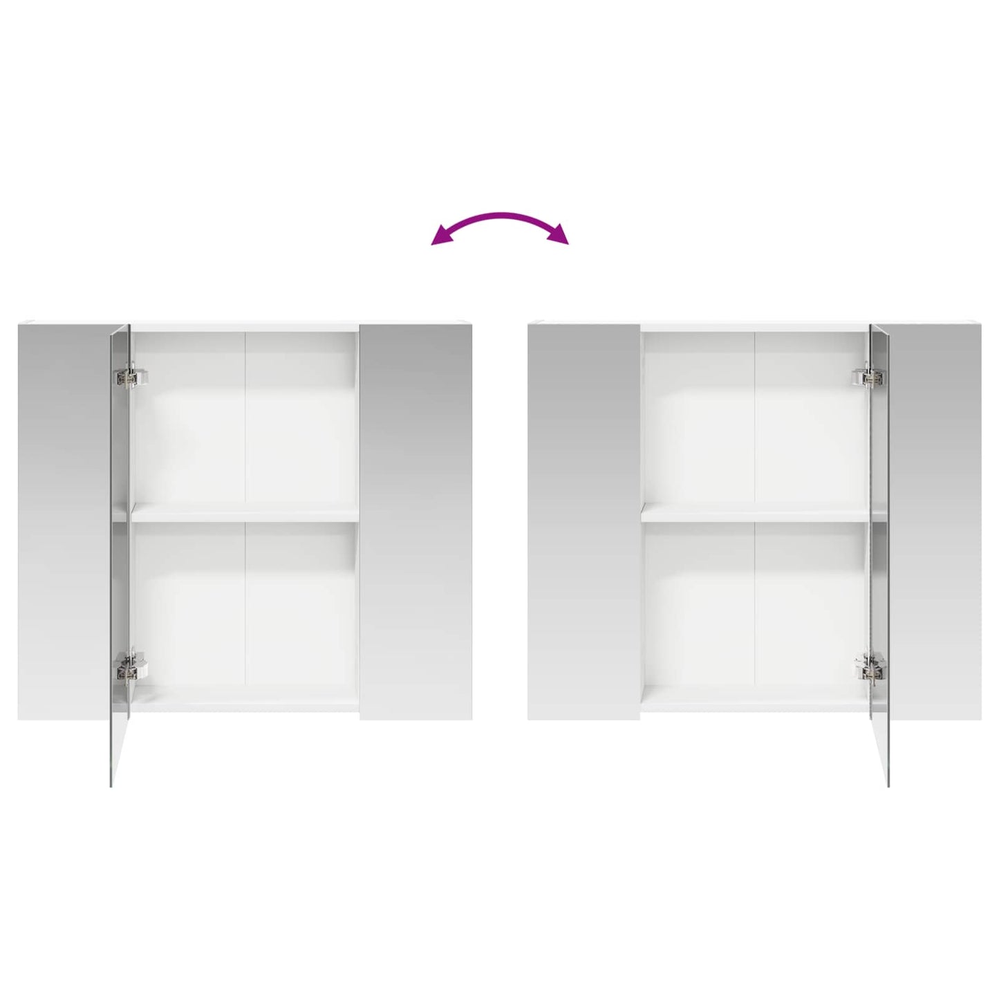 Baderomsspeilskap med dør Hvit 80 x 14.5 x 70 cm Konstruert tre