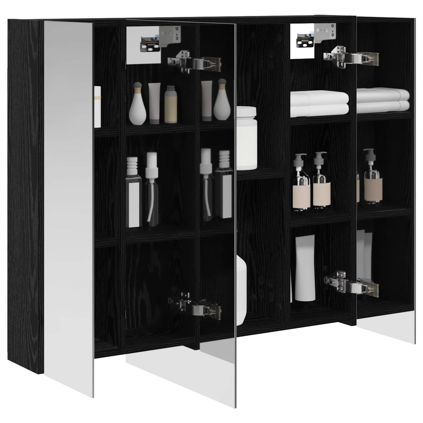 Baderomsspeilskap Svart Eik 80 x 14.5 x 70 cm Konstruert tre