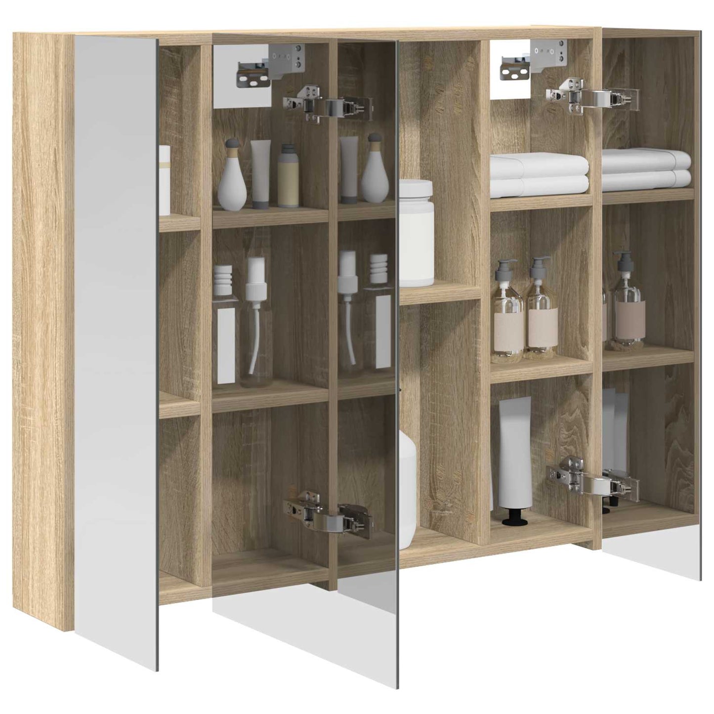 Baderomsspeilskap Sonoma eik 80 x 14.5 x 70 cm Konstruert tre