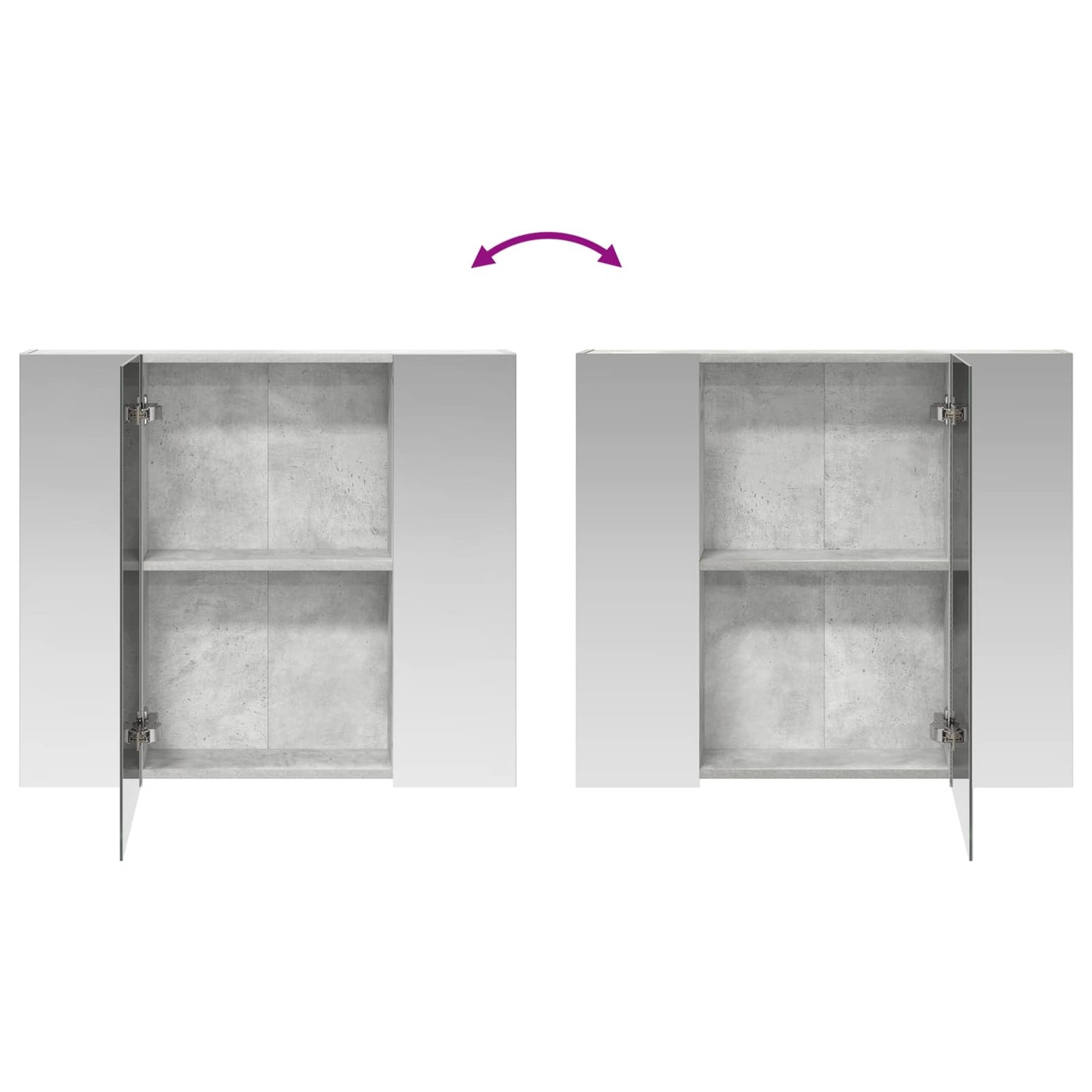 Baderomsspeilskap Betonggrå 80 x 14.5 x 70 cm Konstruert tre