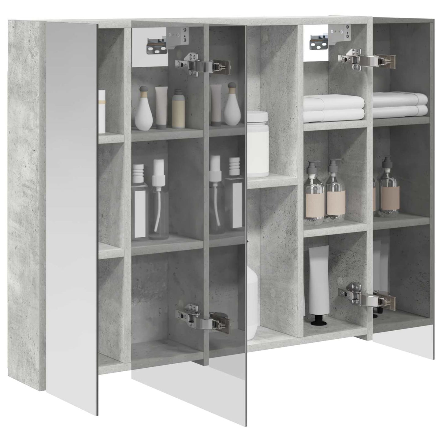 Baderomsspeilskap Betonggrå 80 x 14.5 x 70 cm Konstruert tre