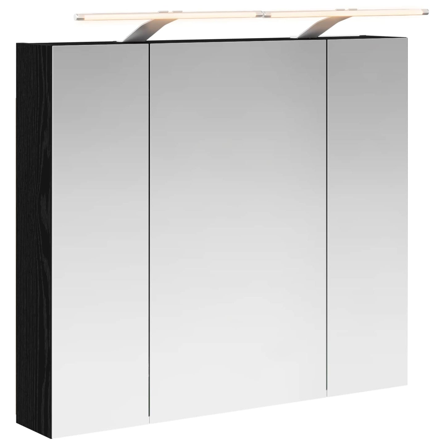 Baderomsspeilskap Svart Eik 80 x 14.5 x 70 cm Konstruert tre
