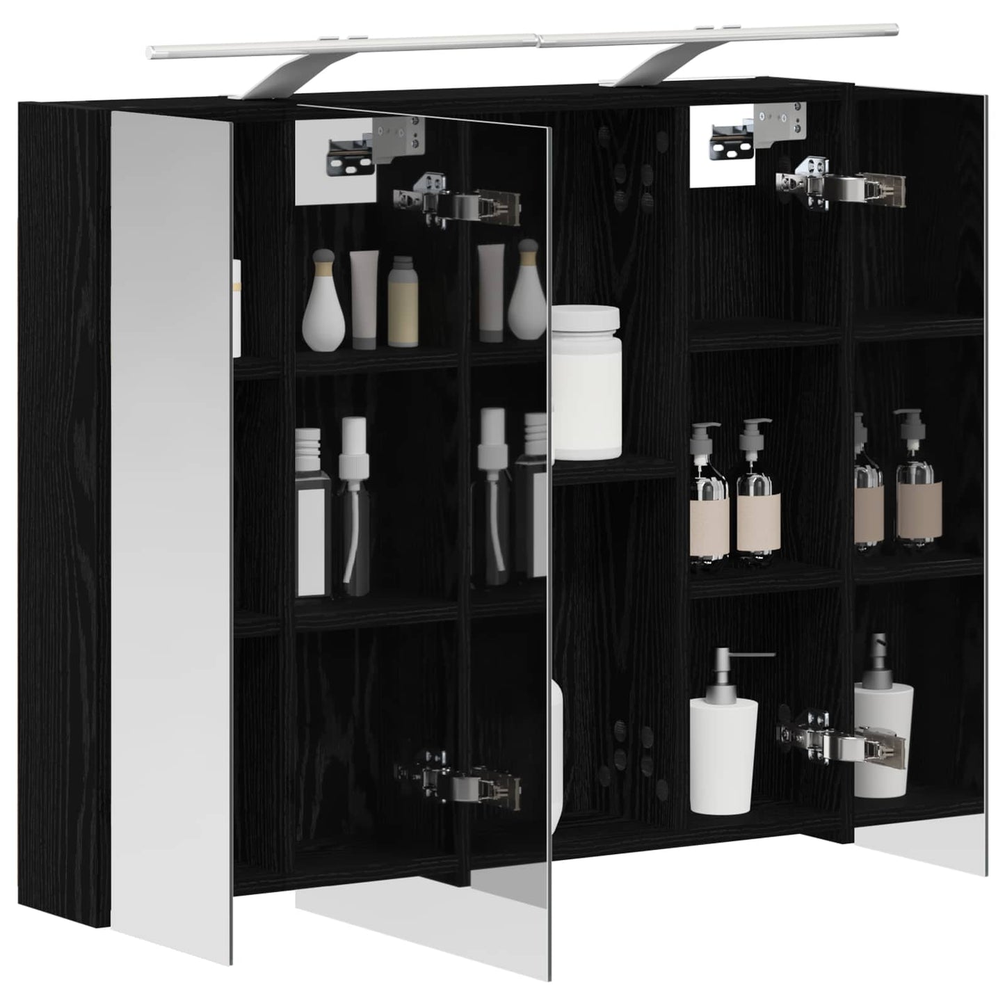 Baderomsspeilskap Svart Eik 80 x 14.5 x 70 cm Konstruert tre