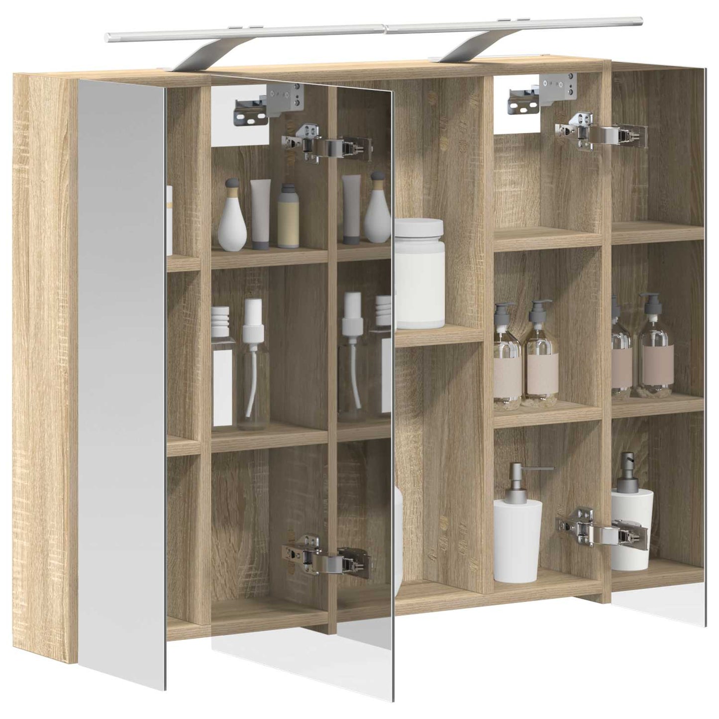 Baderomsspeilskap Sonoma eik 80 x 14.5 x 70 cm Konstruert tre