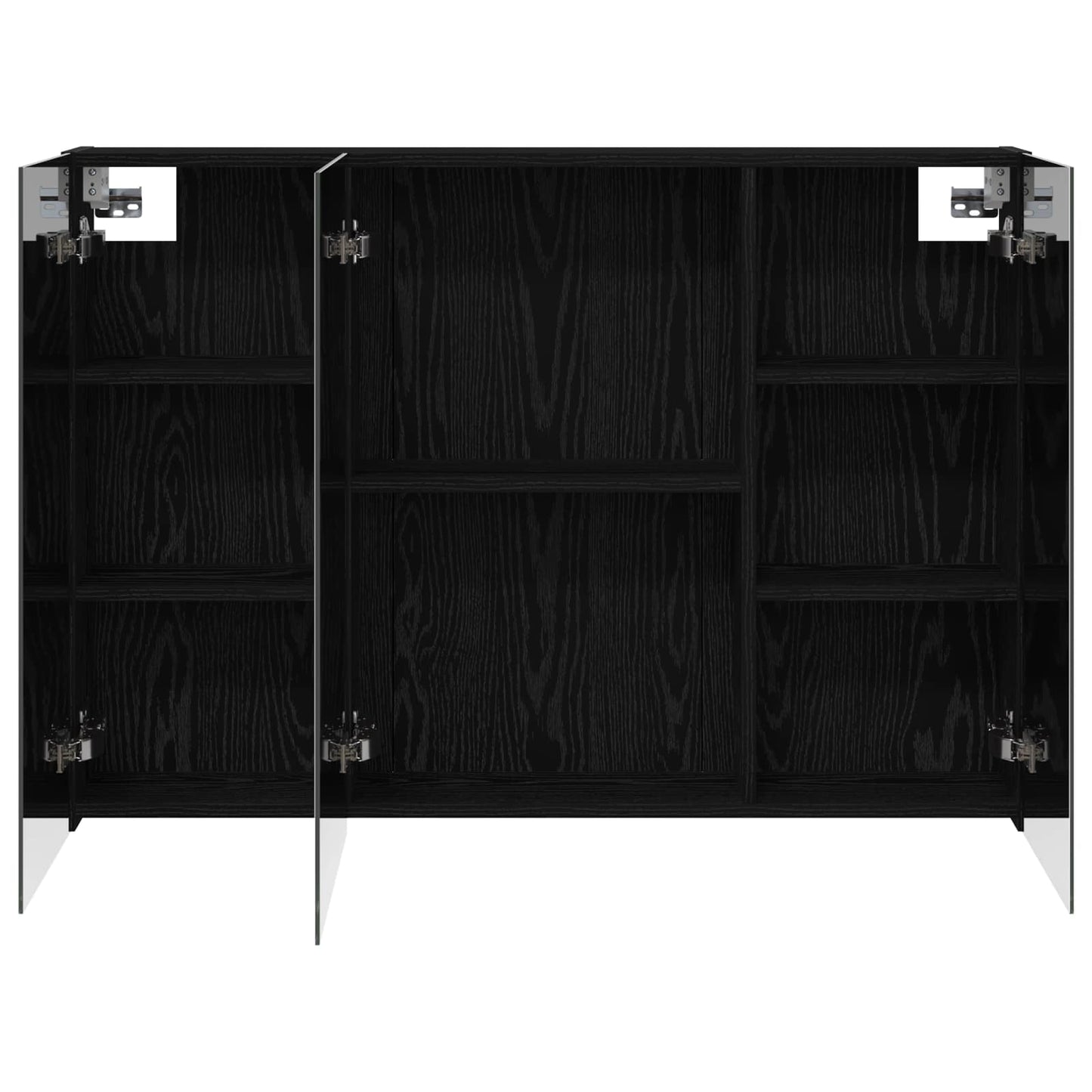 Baderomsspeilskap Svart Eik 100 x 14,5 x 70 cm Konstruert tre