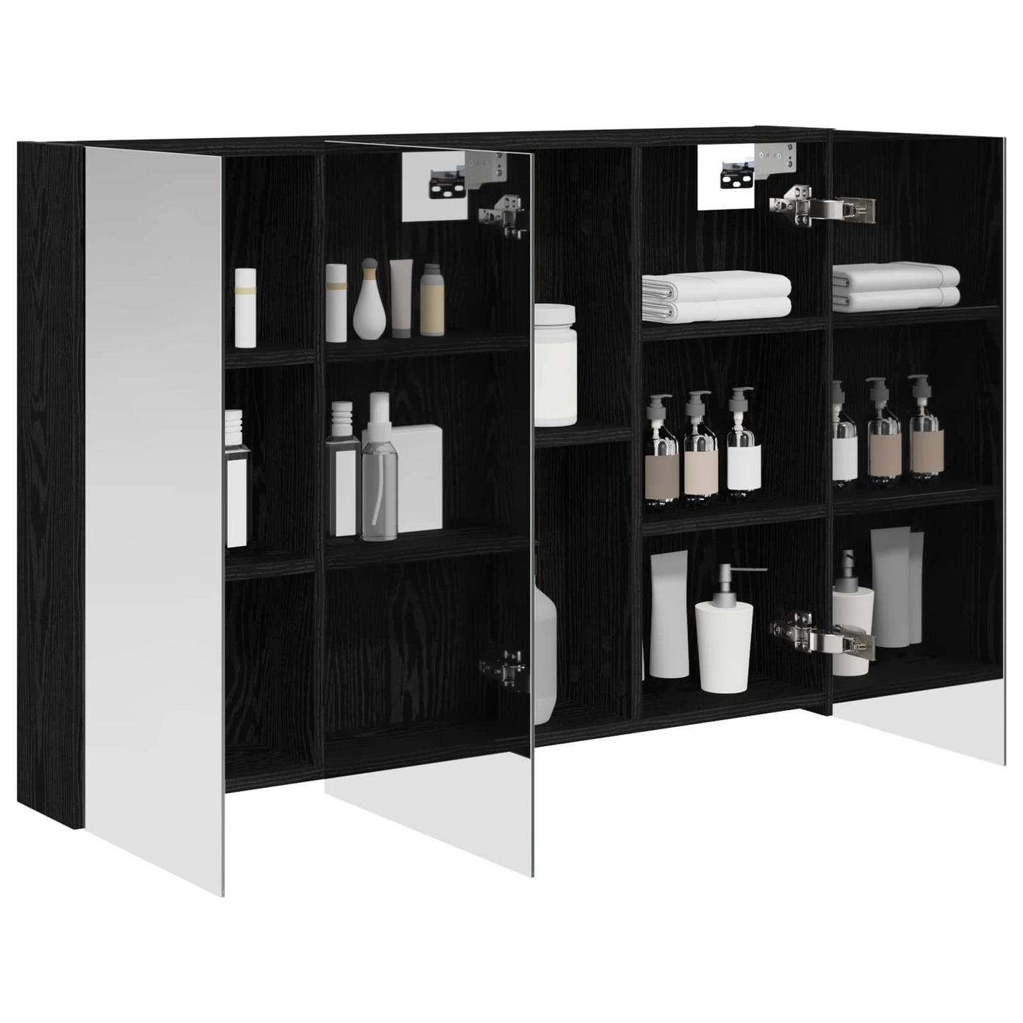 Baderomsspeilskap Svart Eik 100 x 14,5 x 70 cm Konstruert tre
