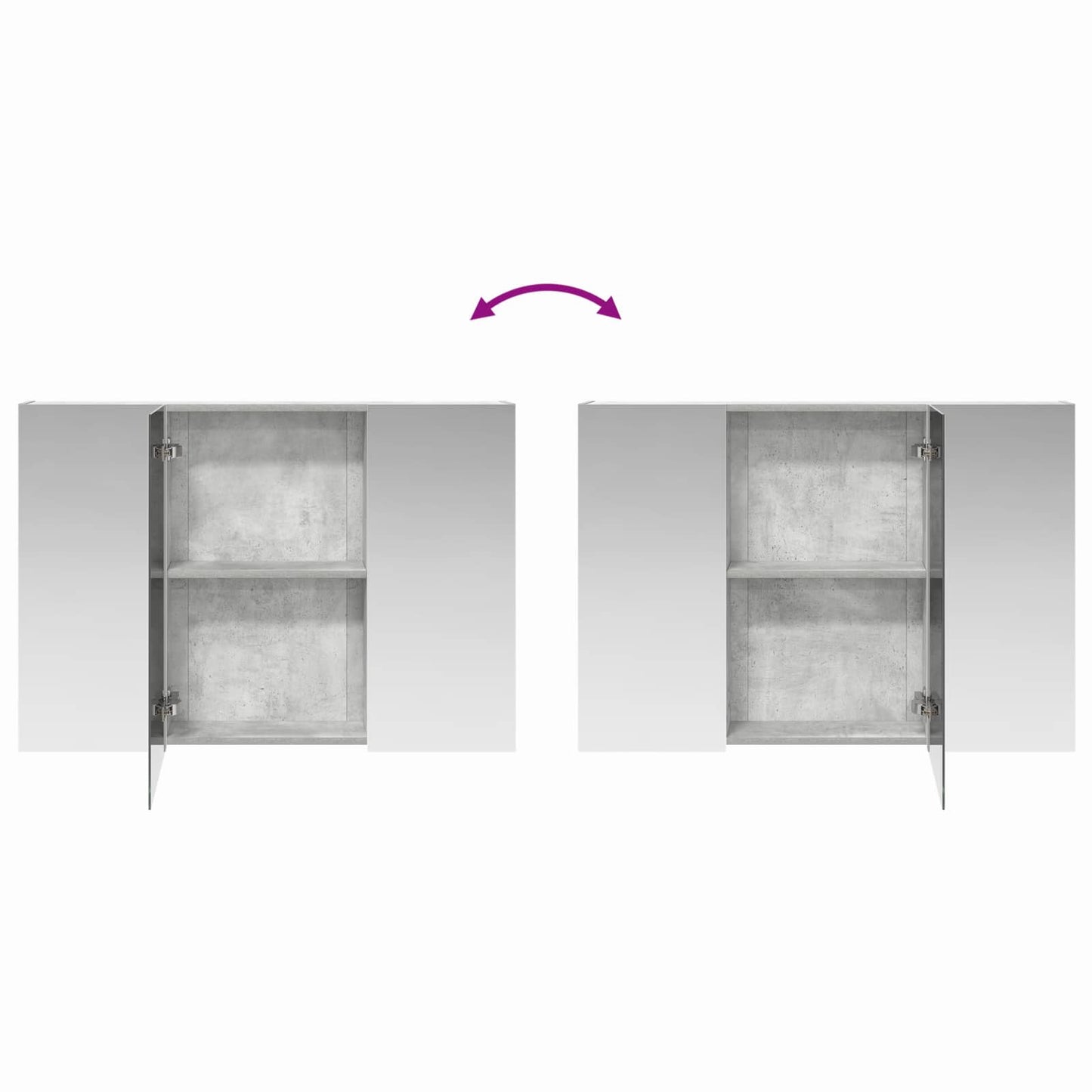Baderomsspeilskap Betonggrå 100 x 14,5 x 70 cm Konstruert tre