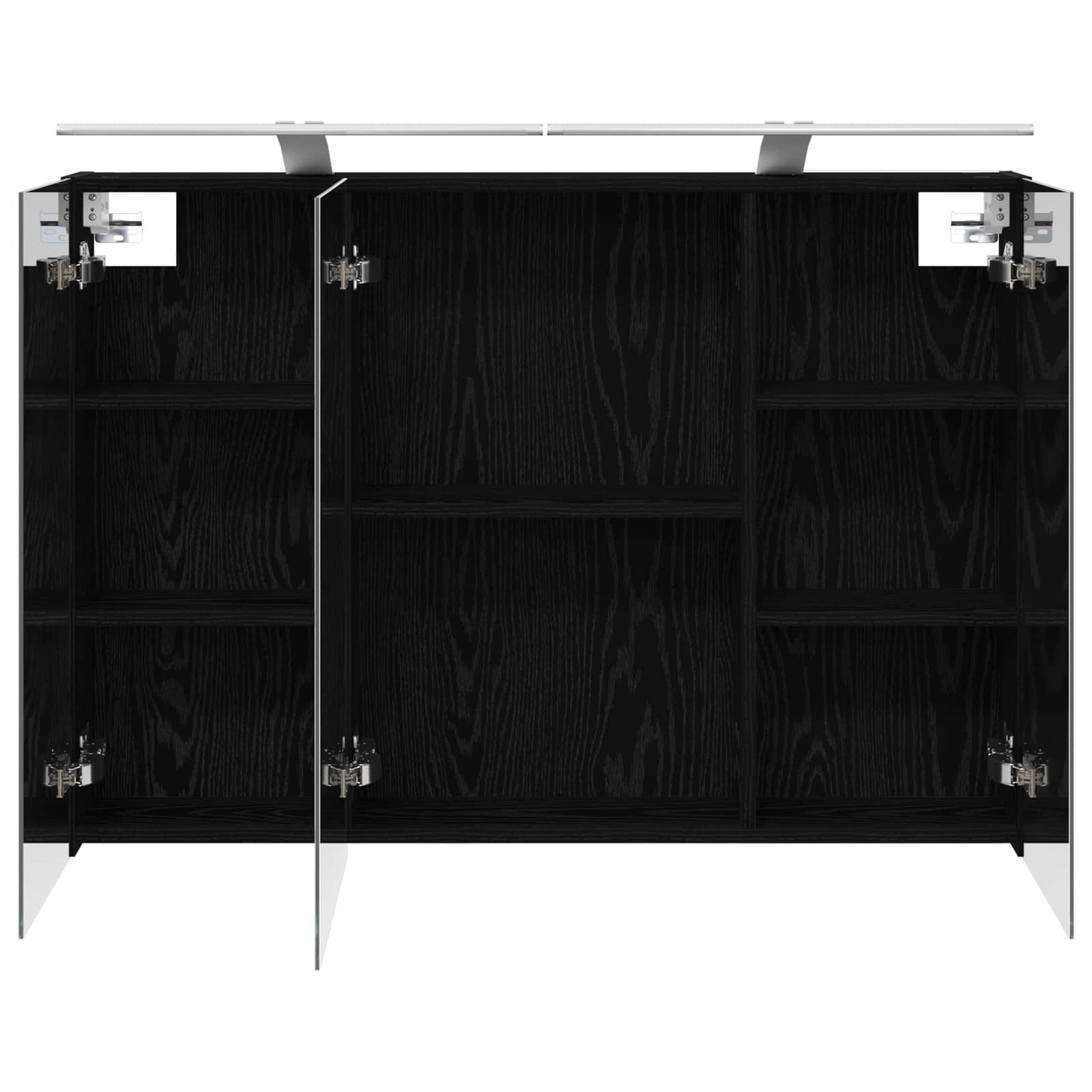 Baderomsspeilskap Svart Eik 100 x 14,5 x 70 cm Konstruert tre