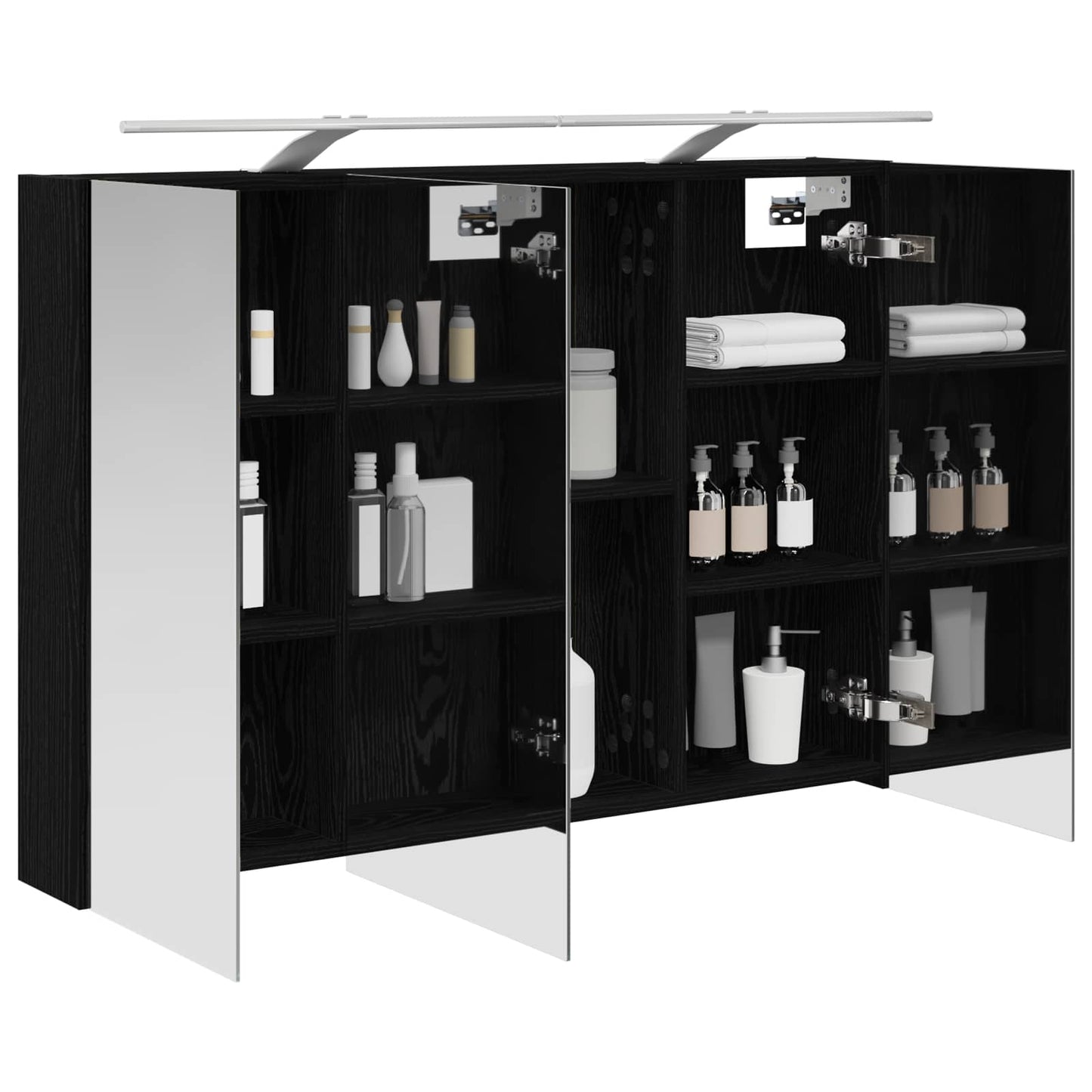 Baderomsspeilskap Svart Eik 100 x 14,5 x 70 cm Konstruert tre