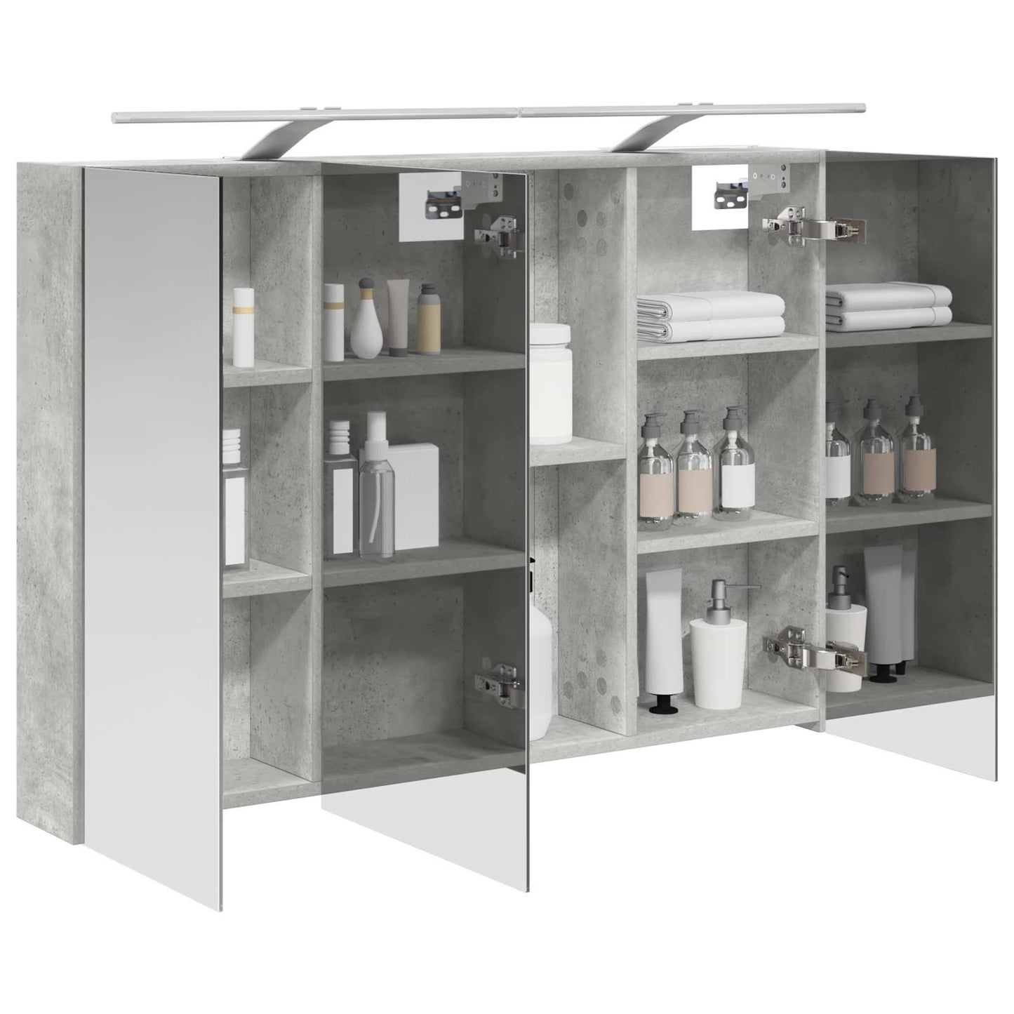 Baderomsspeilskap Betonggrå 100 x 14,5 x 70 cm Konstruert tre
