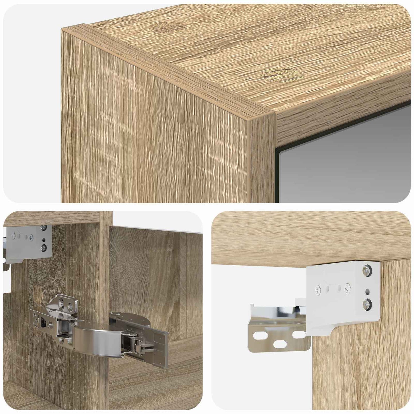 Baderomsspeilskap Sonoma eik 43 x 16 x 62.5 cm Konstruert tre