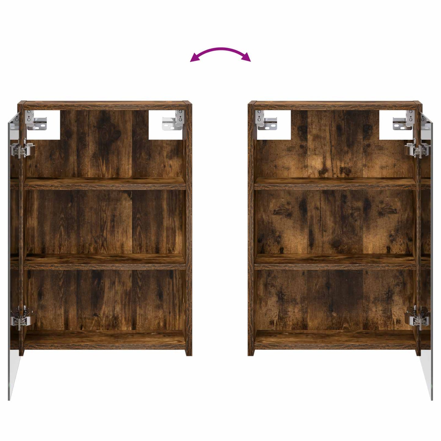 Baderomsspeilskap Røkt eik 43 x 16 x 62.5 cm Konstruert tre