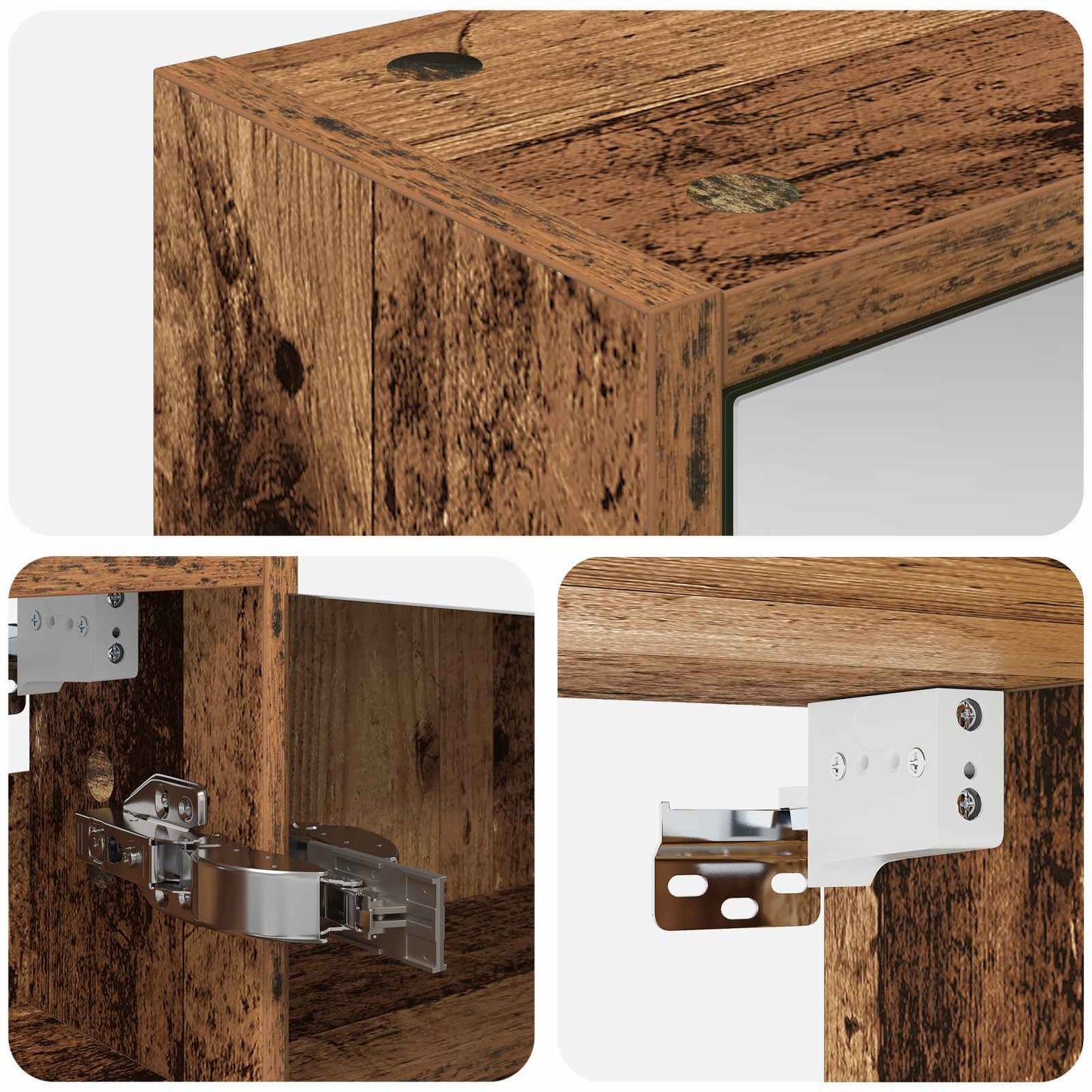Baderomsspeilskap Gammelt tre 43 x 16 x 62.5 cm Konstruert tre