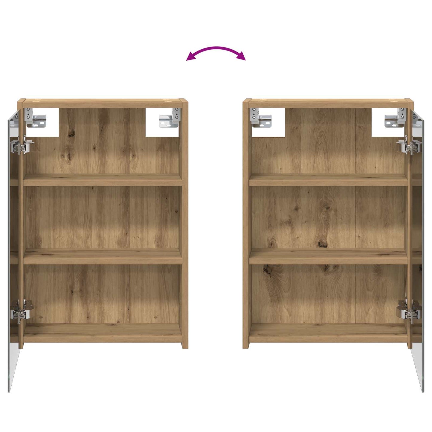 Baderomsspeilskap Kunstnerisk Eik 43 x 16 x 62.5 cm