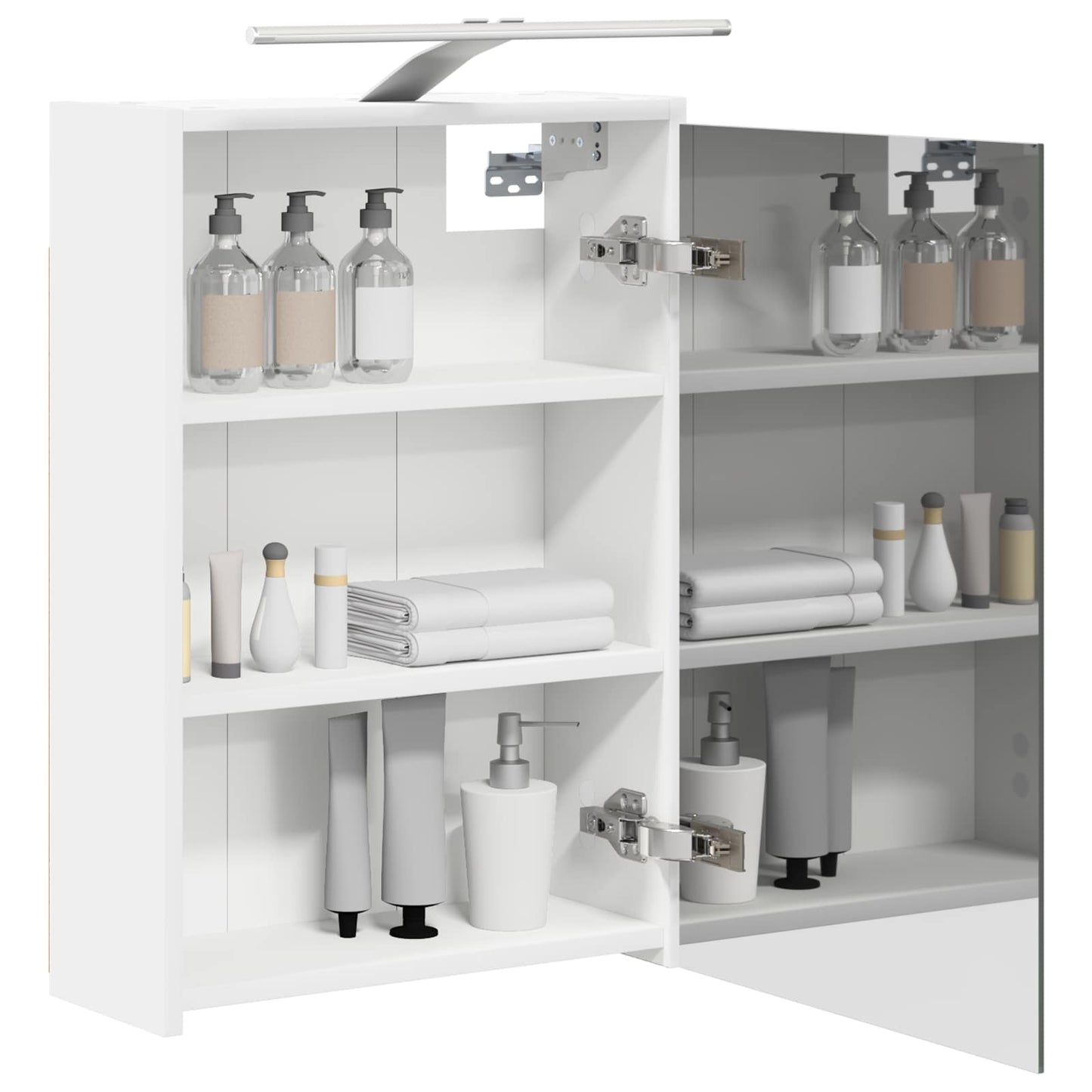 Baderomsspeilskap med dør Hvit 43 x 16 x 62.5 cm Konstruert tre