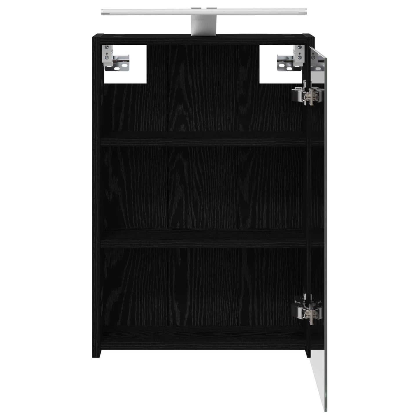 Baderomsspeilskap Svart Eik 43 x 16 x 62.5 cm Konstruert tre