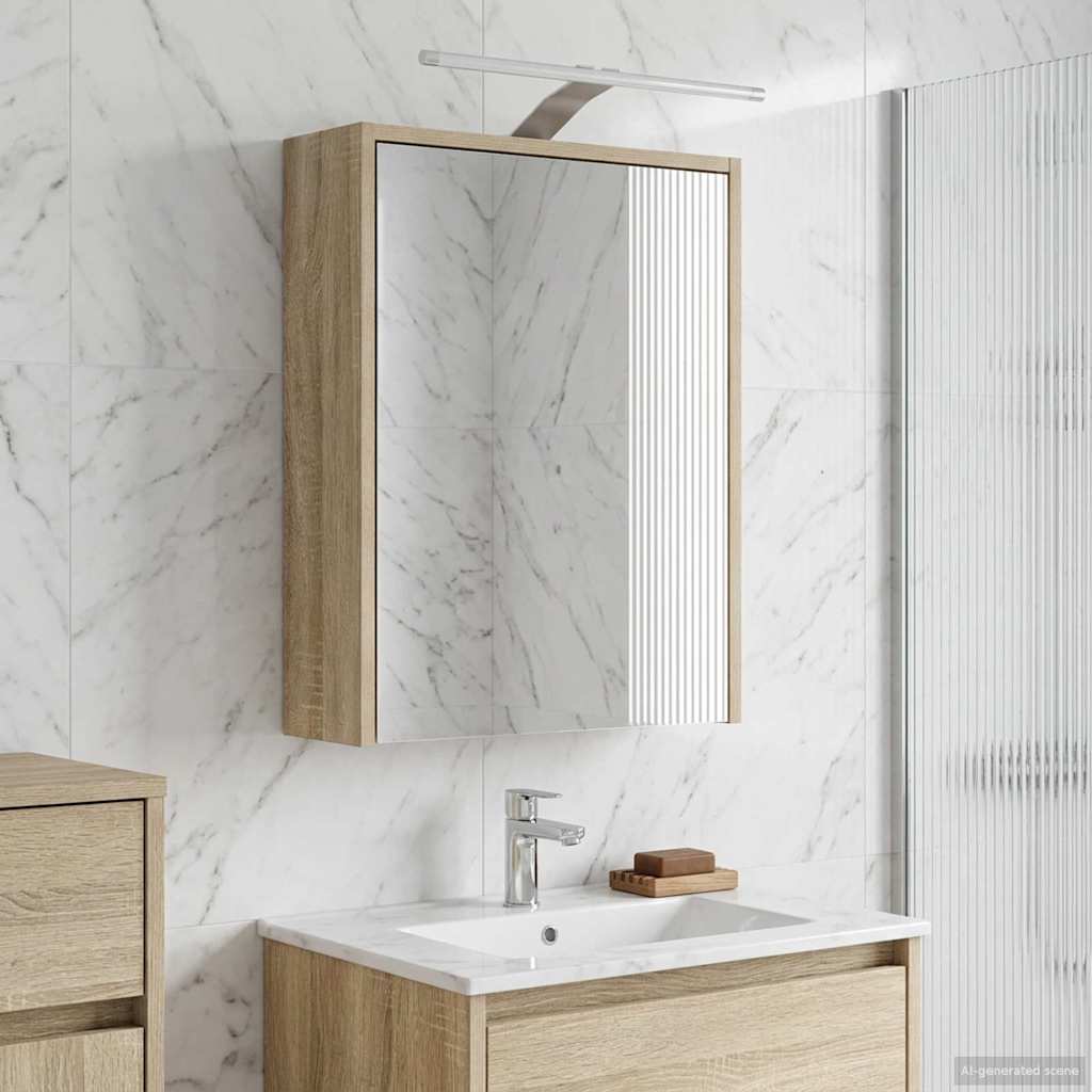 Baderomsspeilskap Sonoma eik 43 x 16 x 62.5 cm Konstruert tre