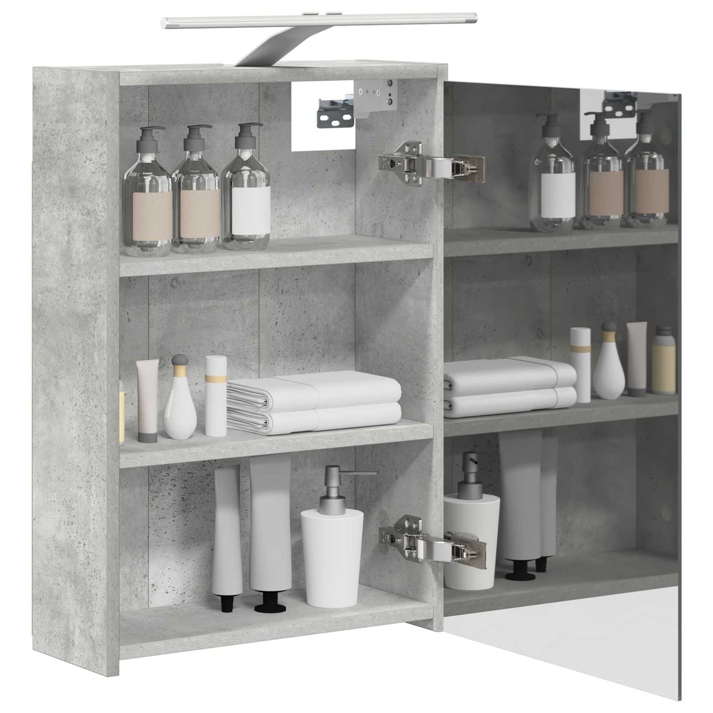 Baderomsspeilskap Betonggrå 43 x 16 x 62.5 cm Konstruert tre