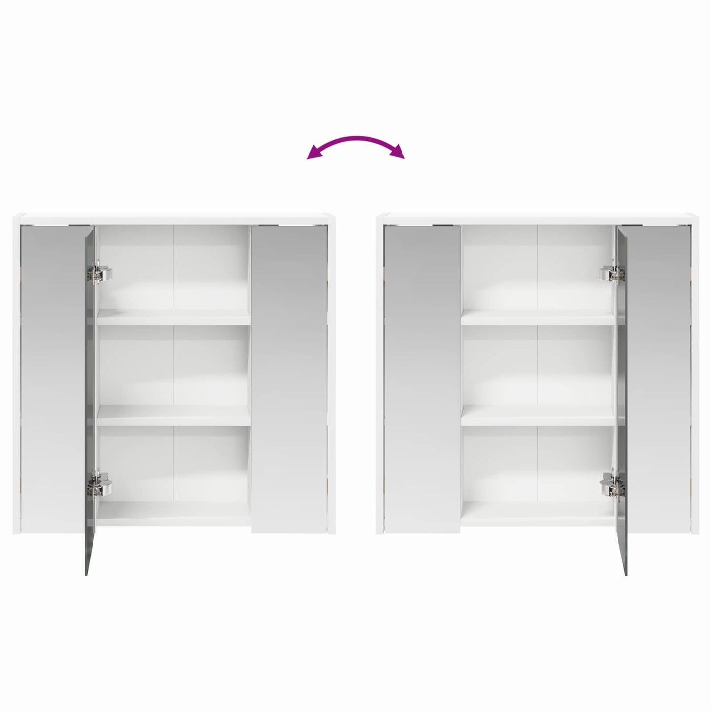 Baderomsspeilskap for Hvit 63,5 x 16 x 62,5 cm Konstruert tre
