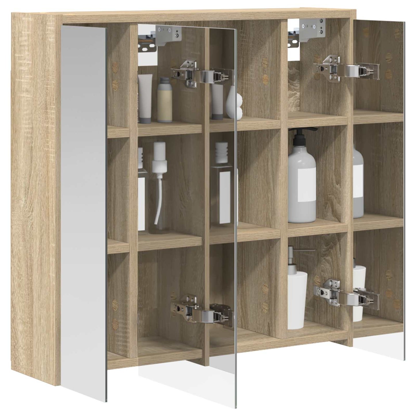 Baderomsspeilskap Sonoma eik 63,5 x 16 x 62,5 cm Konstruert tre