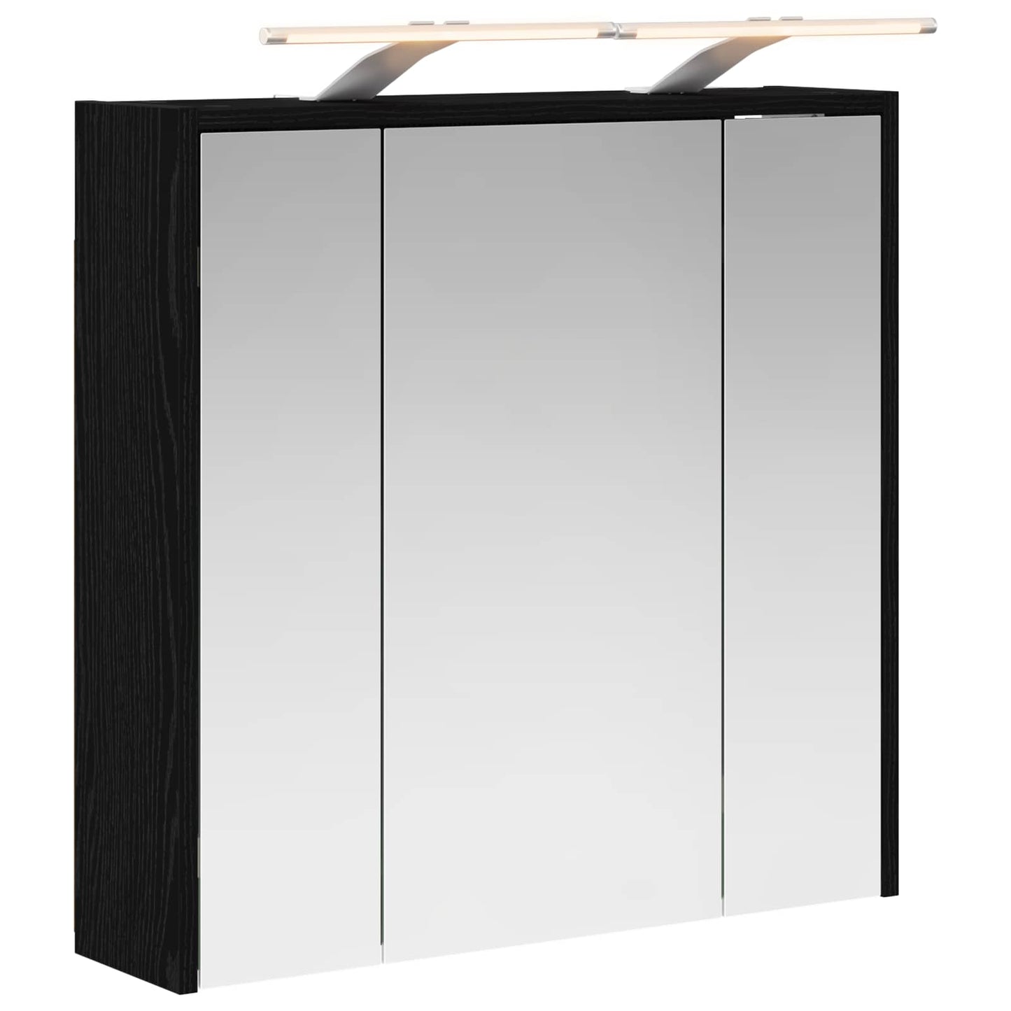 Baderomsspeilskap Svart Eik 63,5 x 16 x 62,5 cm Konstruert tre