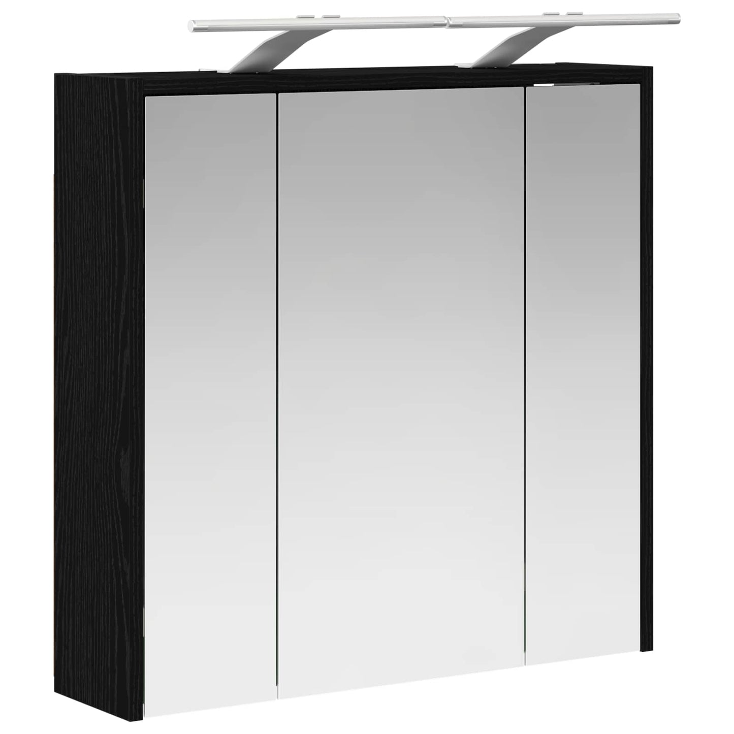 Baderomsspeilskap Svart Eik 63,5 x 16 x 62,5 cm Konstruert tre