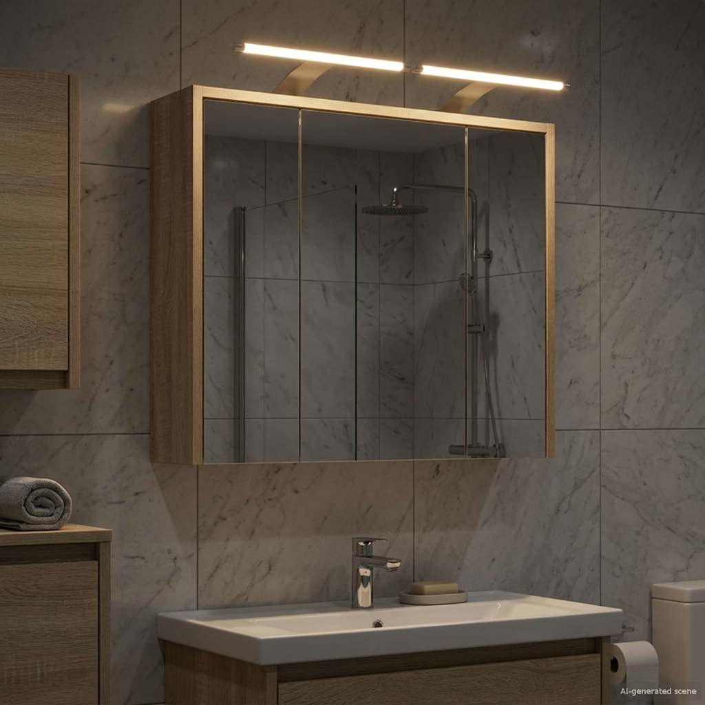 Baderomsspeilskap Sonoma eik 63,5 x 16 x 62,5 cm Konstruert tre