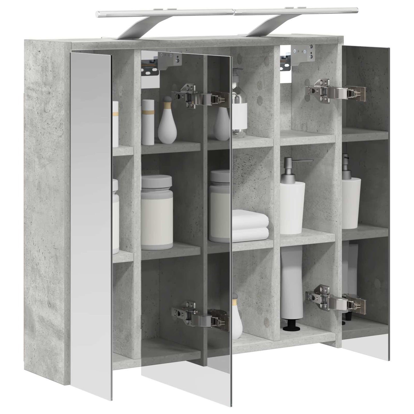 Baderomsspeilskap Betonggrå 63,5 x 16 x 62,5 cm Konstruert tre