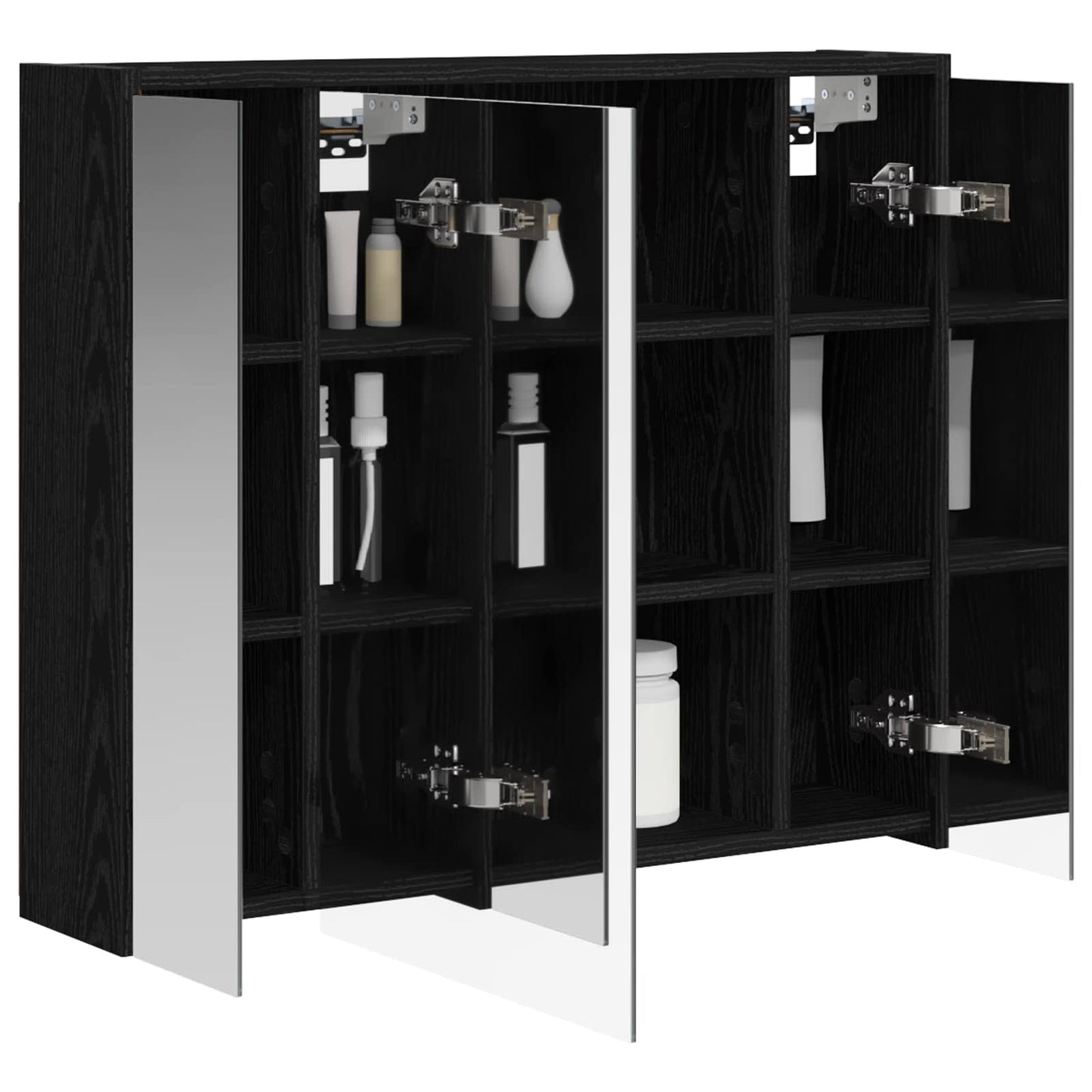 Baderomsspeilskap Svart Eik 73,5 x 16 x 62,5 cm Konstruert tre