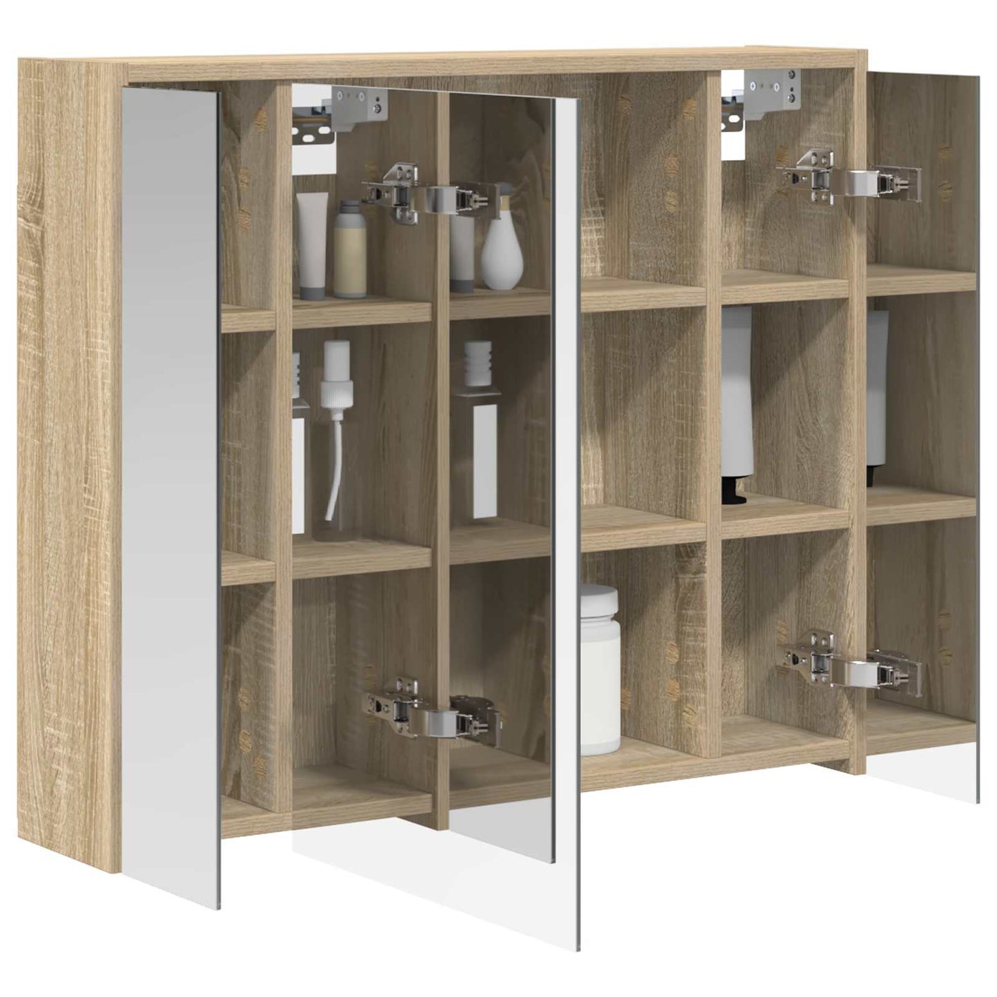Baderomsspeilskap Sonoma eik 73,5 x 16 x 62,5 cm Konstruert tre