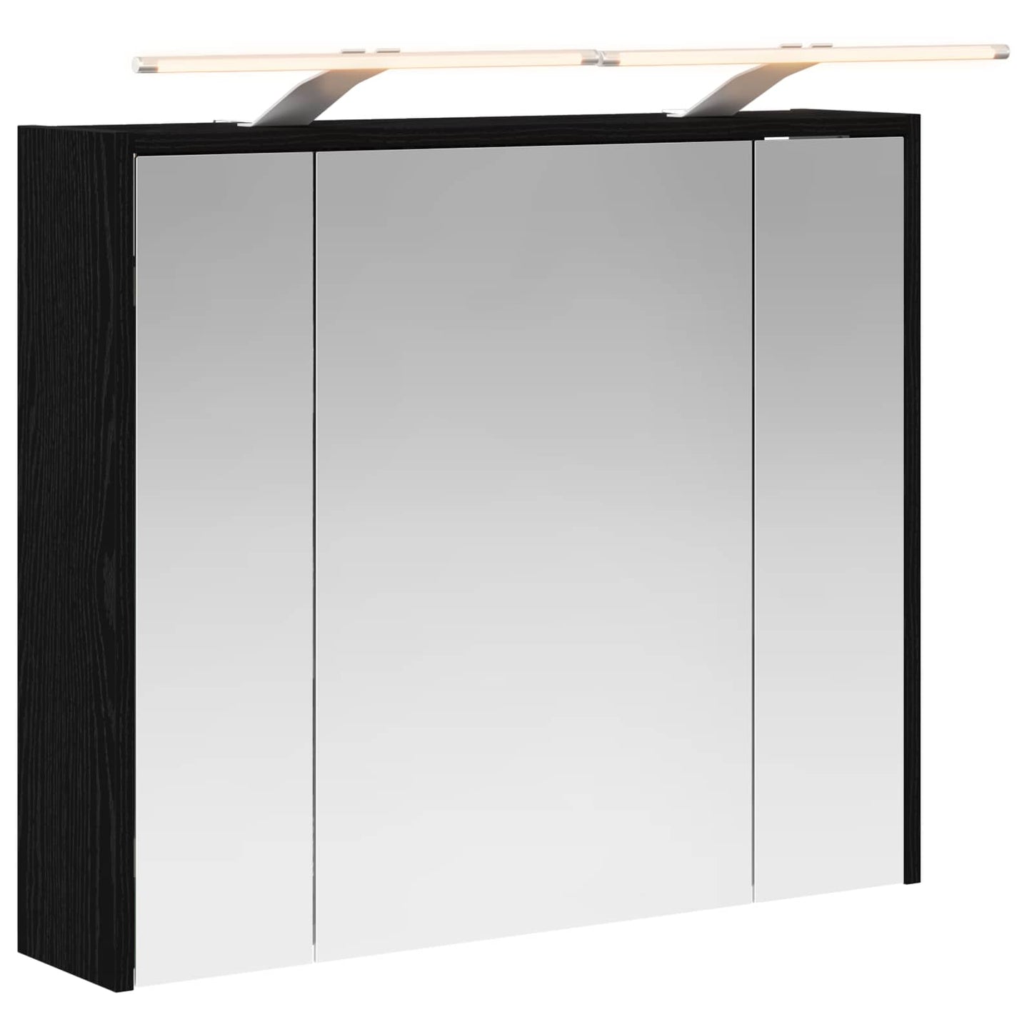 Baderomsspeilskap Svart Eik 73,5 x 16 x 62,5 cm Konstruert tre
