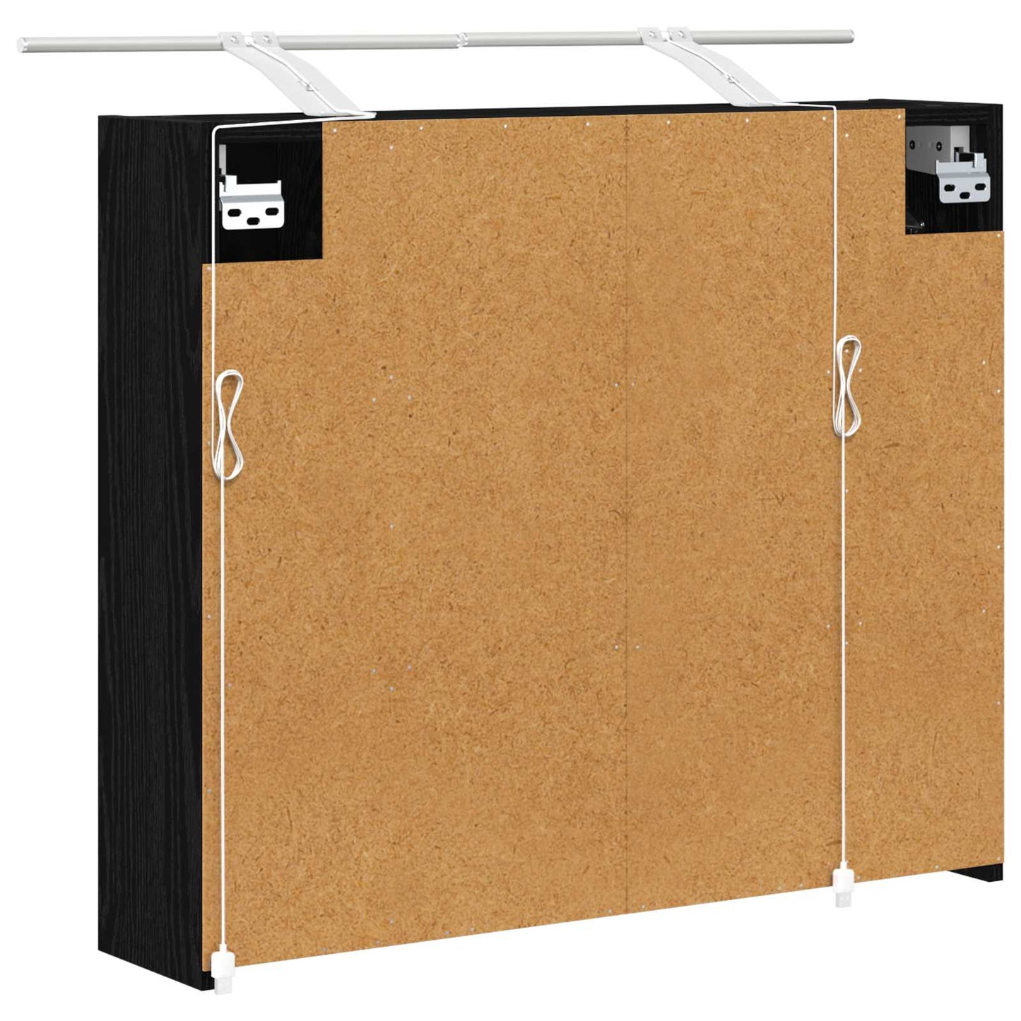 Baderomsspeilskap Svart Eik 73,5 x 16 x 62,5 cm Konstruert tre