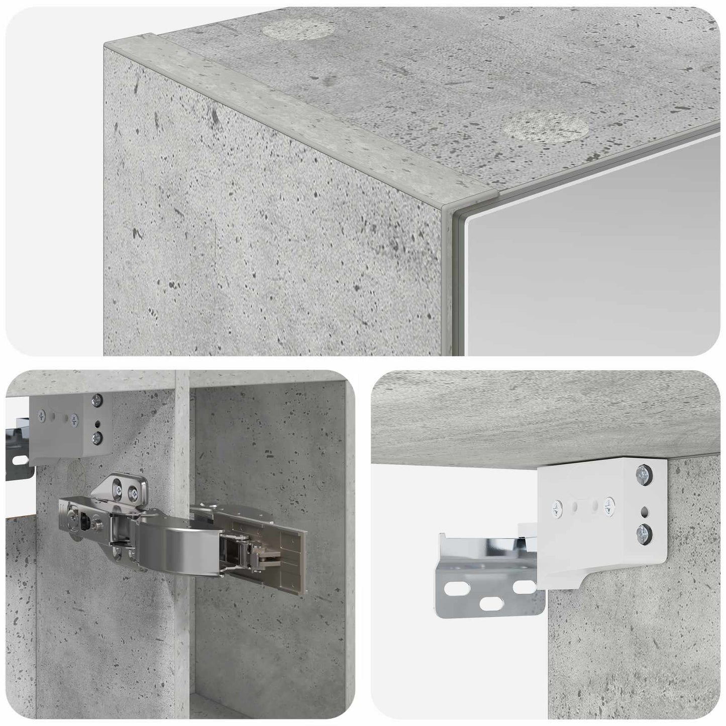 Baderomsspeilskap Betonggrå 60 x 14.5 x 70 cm Konstruert tre