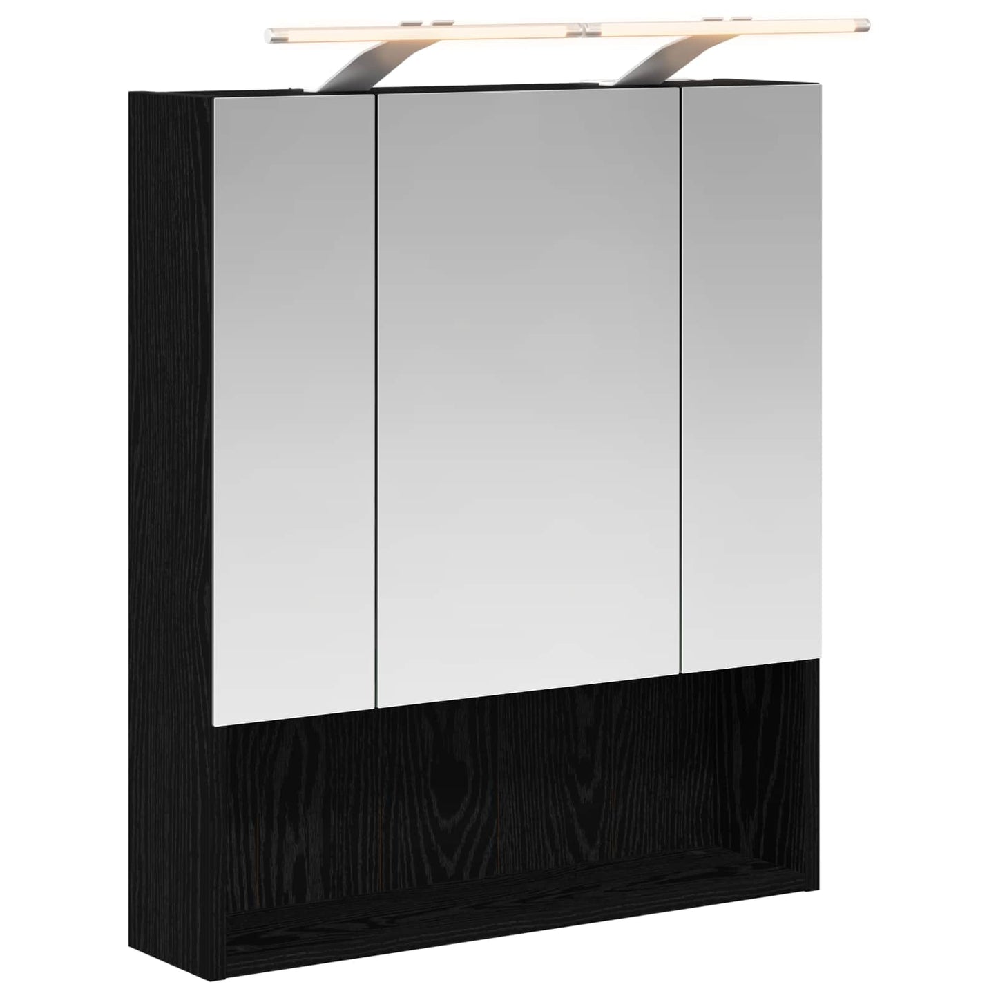 Baderomsspeilskap Svart Eik 60 x 14.5 x 70 cm Konstruert tre