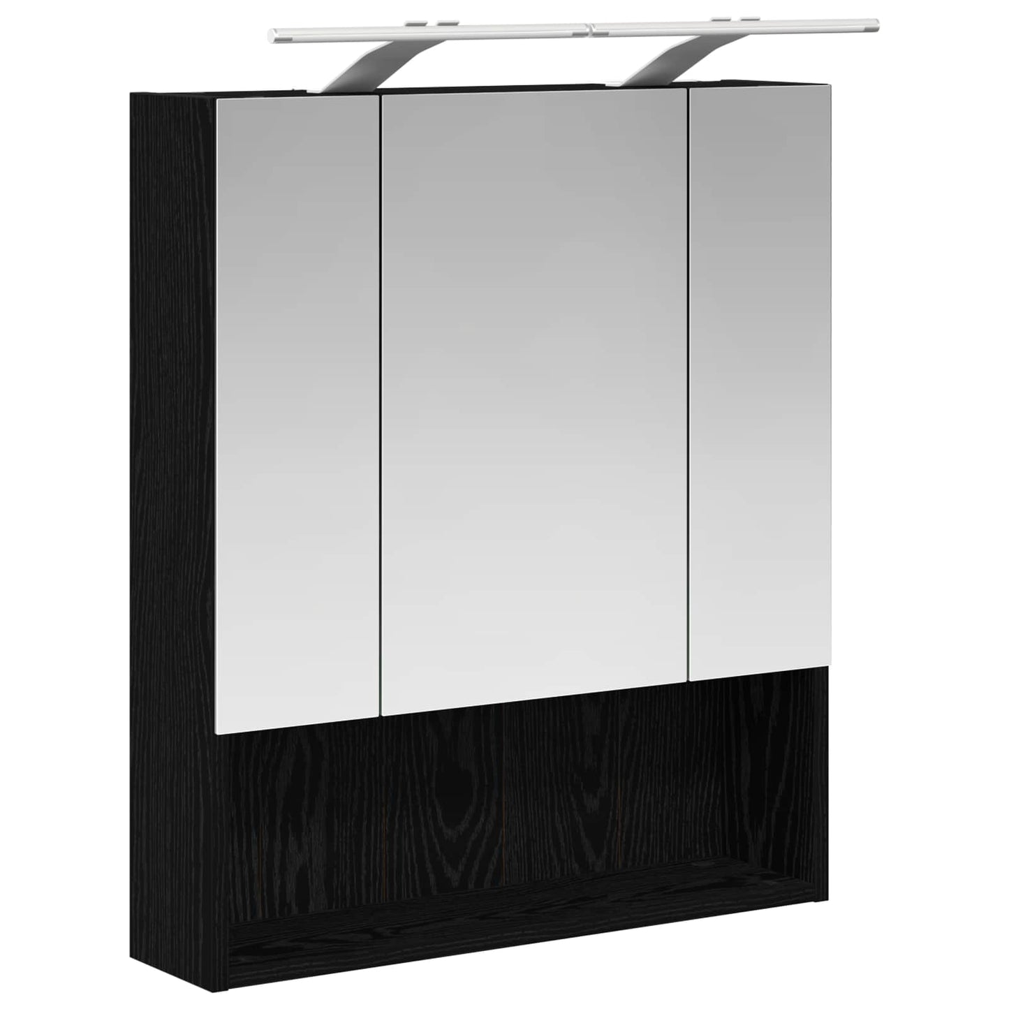 Baderomsspeilskap Svart Eik 60 x 14.5 x 70 cm Konstruert tre