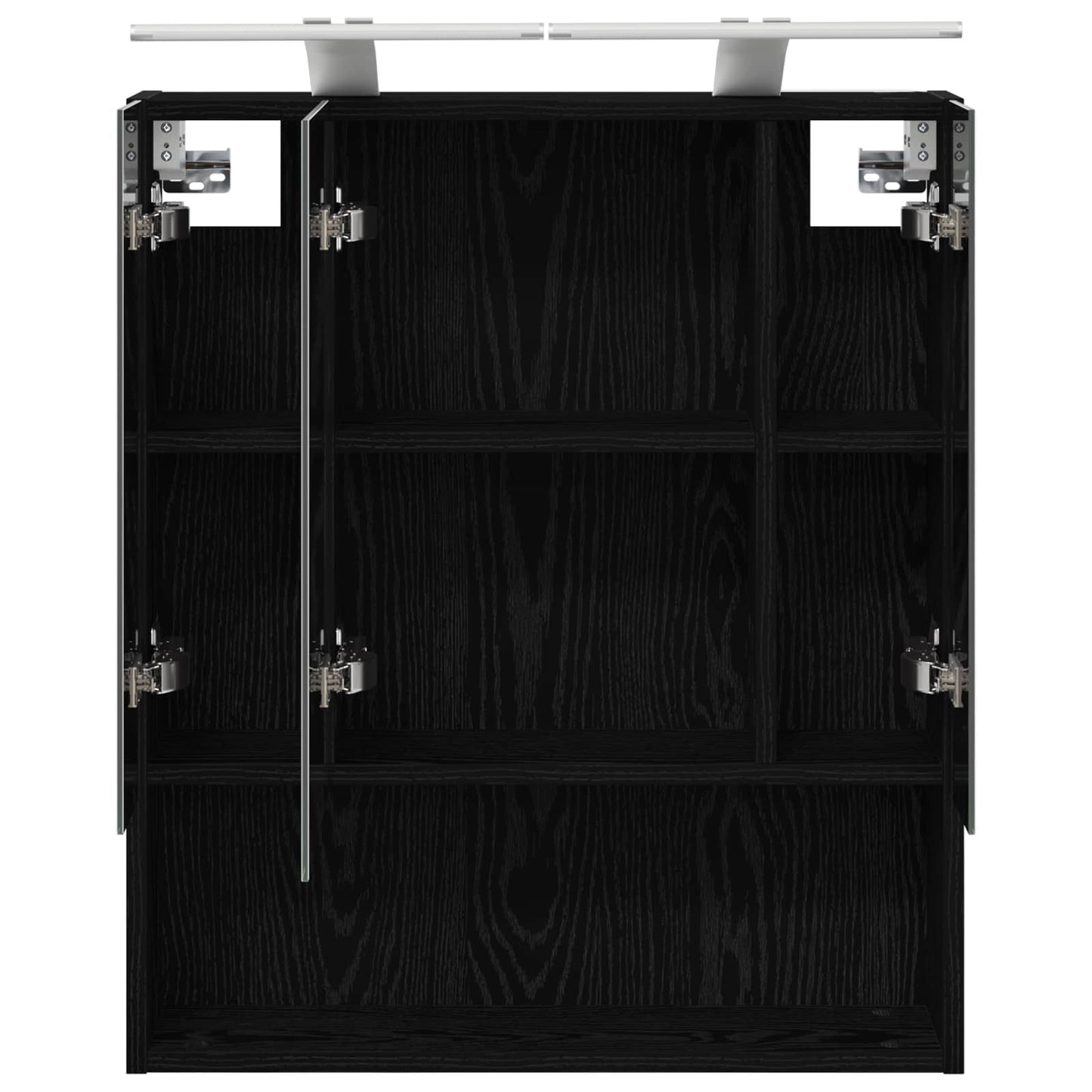 Baderomsspeilskap Svart Eik 60 x 14.5 x 70 cm Konstruert tre