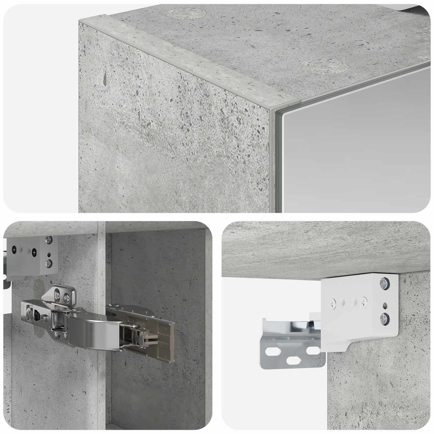 Baderomsspeilskap Betonggrå 60 x 14.5 x 70 cm Konstruert tre