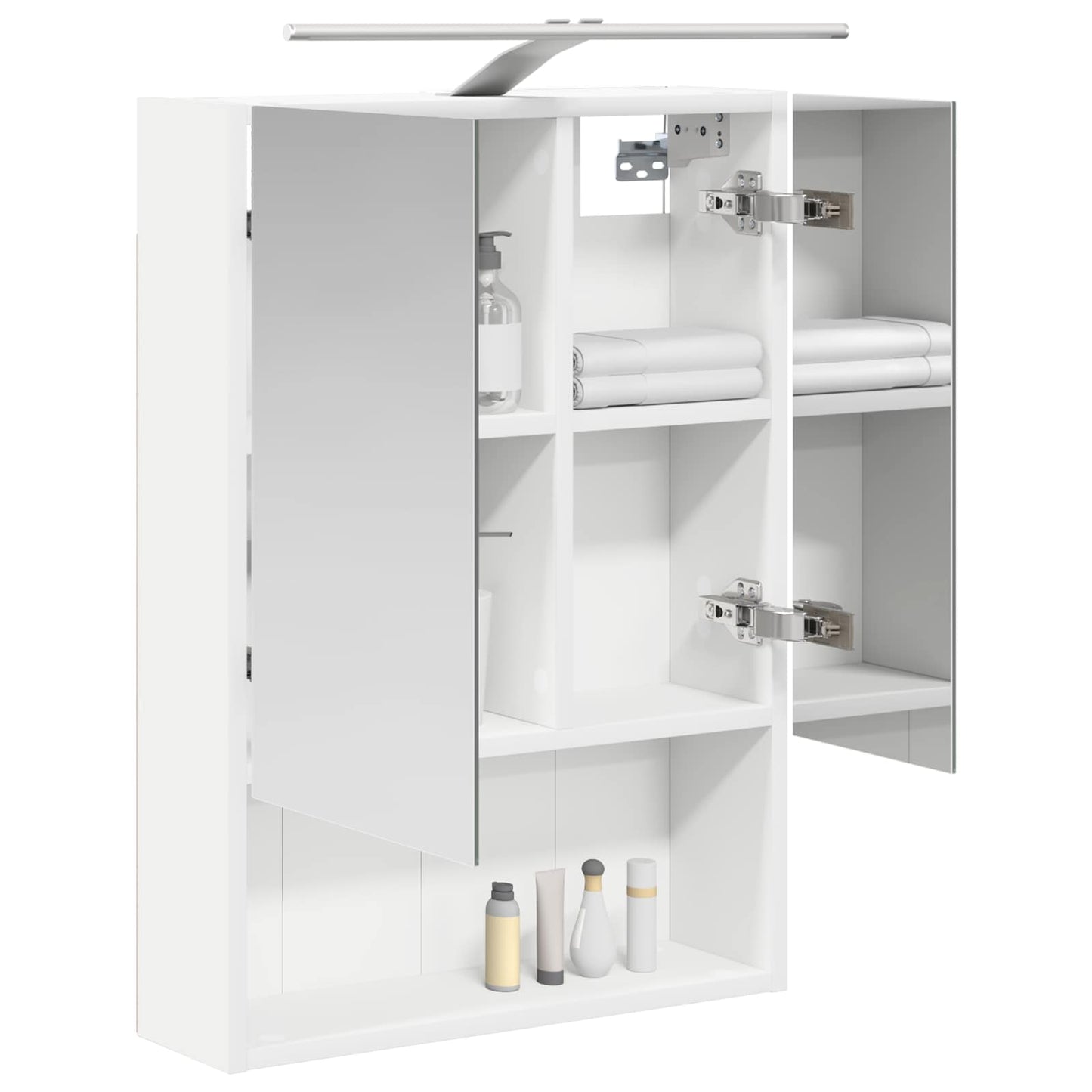 Baderomsspeilskap med dør Hvit 50 x 14,5 x 70 cm Konstruert tre