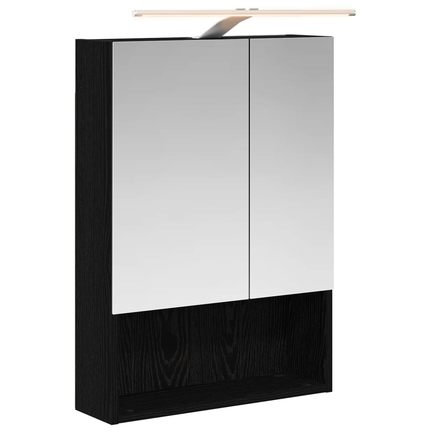 Baderomsspeilskap Svart Eik 50 x 14,5 x 70 cm Konstruert tre