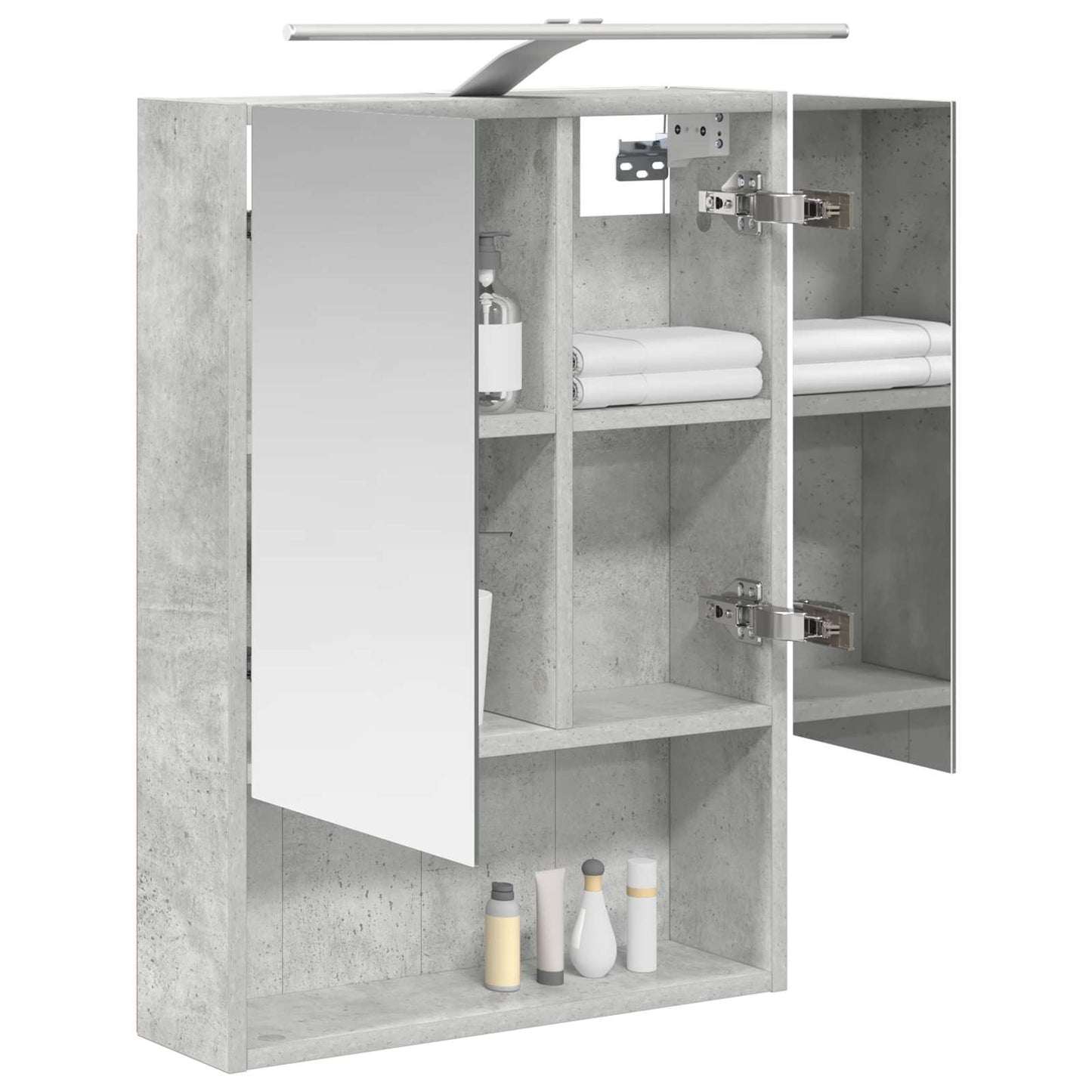 Baderomsspeilskap Betonggrå 50 x 14,5 x 70 cm Konstruert tre