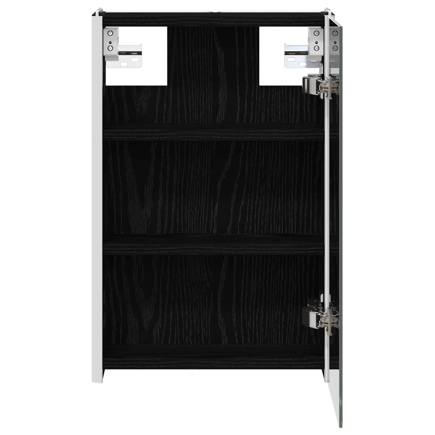 Baderomsspeilskap Svart Eik 33 x 11,5 x 50 cm Konstruert tre