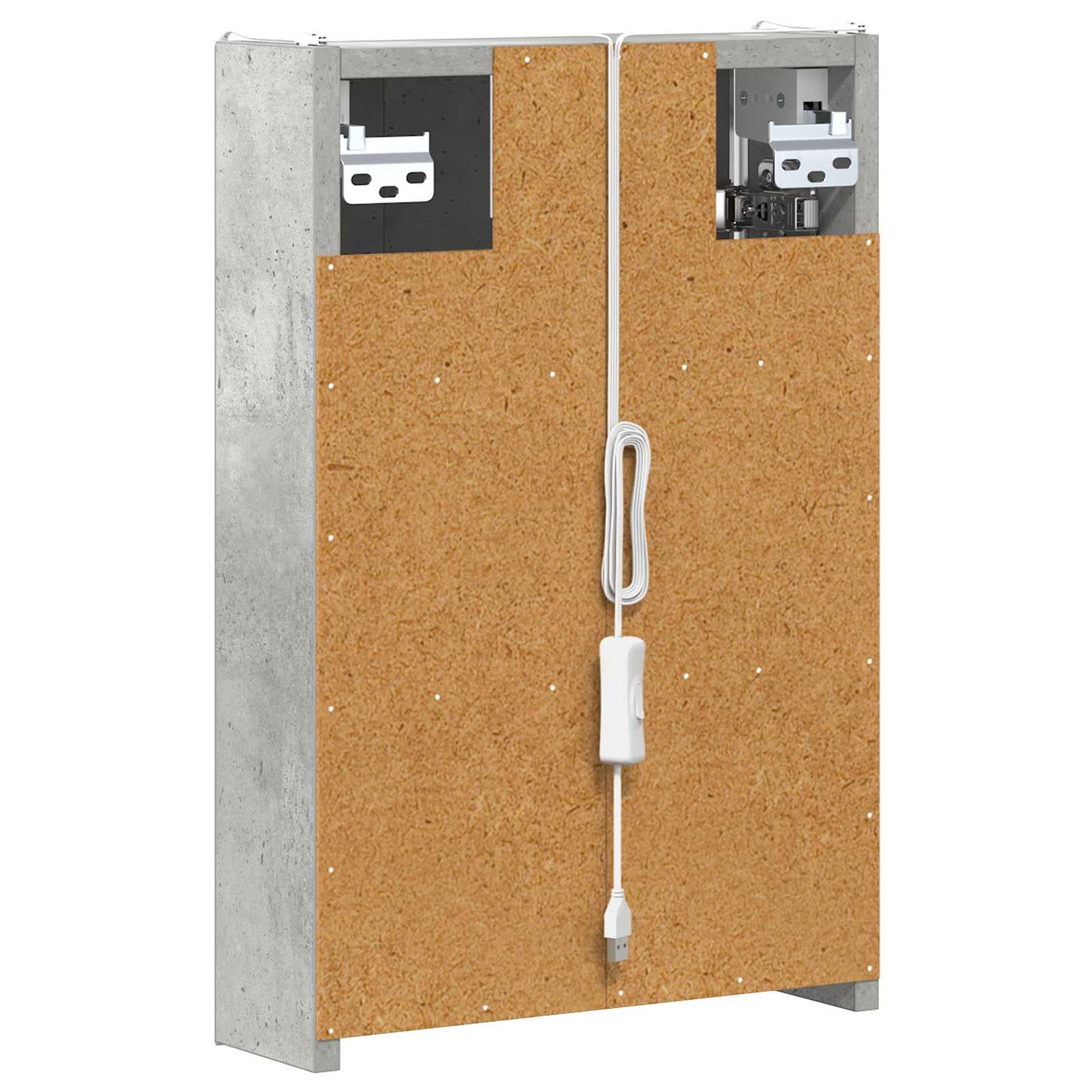 Baderomsspeilskap Betonggrå 33 x 11,5 x 50 cm Konstruert tre