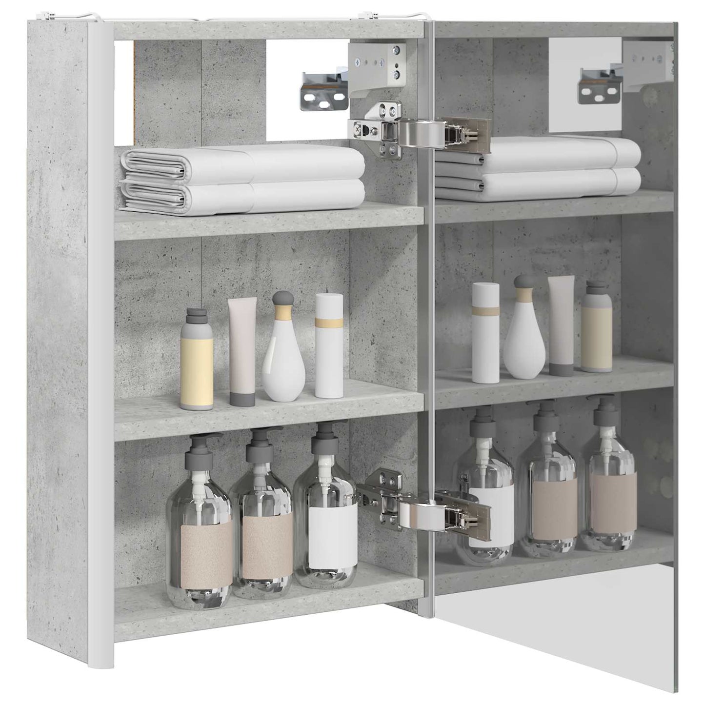 Baderomsspeilskap Betonggrå 33 x 11,5 x 50 cm Konstruert tre