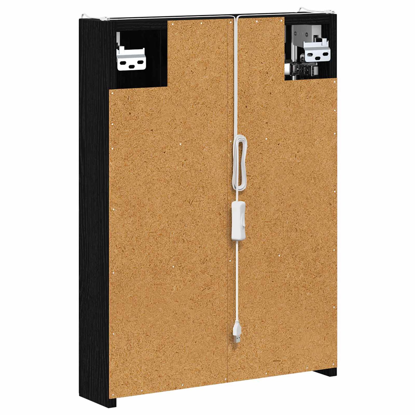 Baderomsspeilskap Svart Eik 43 x 11,5 x 60,5 cm Konstruert tre