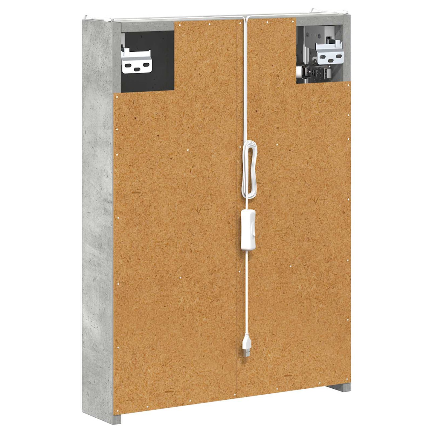 Baderomsspeilskap Betonggrå 43 x 11,5 x 60,5 cm Konstruert tre