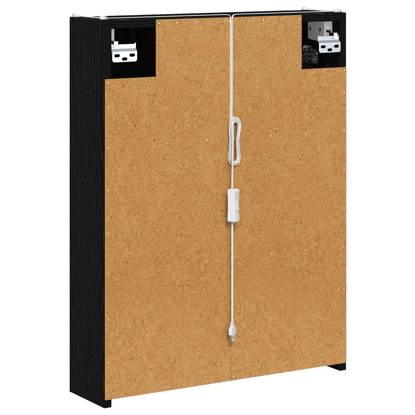 Baderomsspeilskap Svart Eik 53,5 x 15,5 x 70 cm Konstruert tre